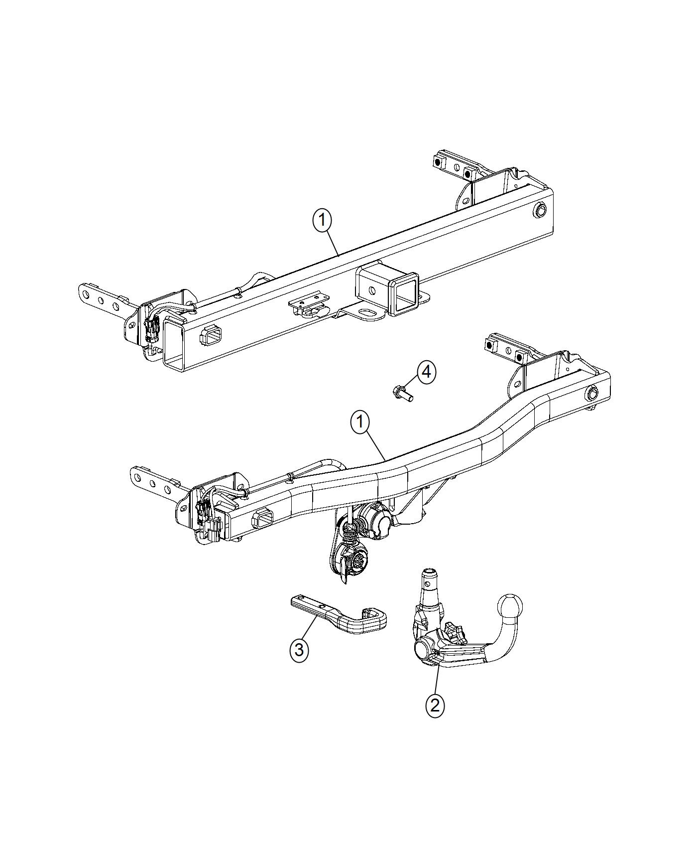 Diagram Tow Hooks and Hitches, Rear. for your Dodge
