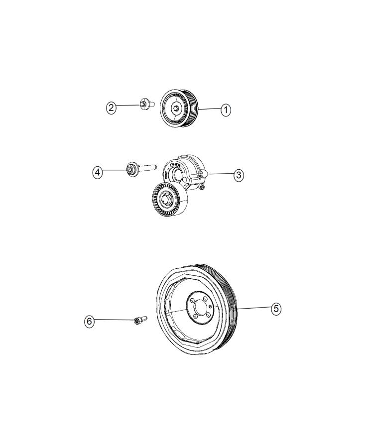 Diagram Pulleys and Related Parts. for your 2012 Jeep Grand Cherokee 5.7L V8 4X4  