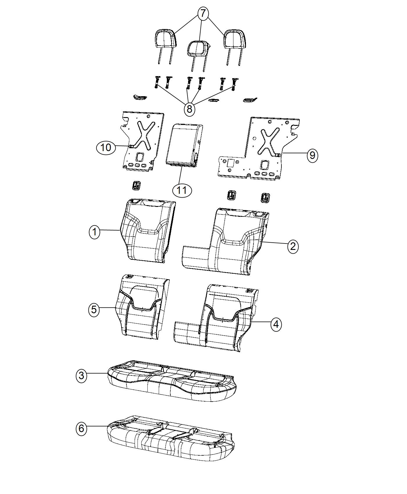 Rear Seat - Split - Trim Code [-AL]. Diagram