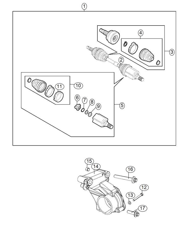 Diagram Shafts, Axle 2.4L [2.4L I4 MultiAir Engine]. for your 2004 Chrysler 300  M 