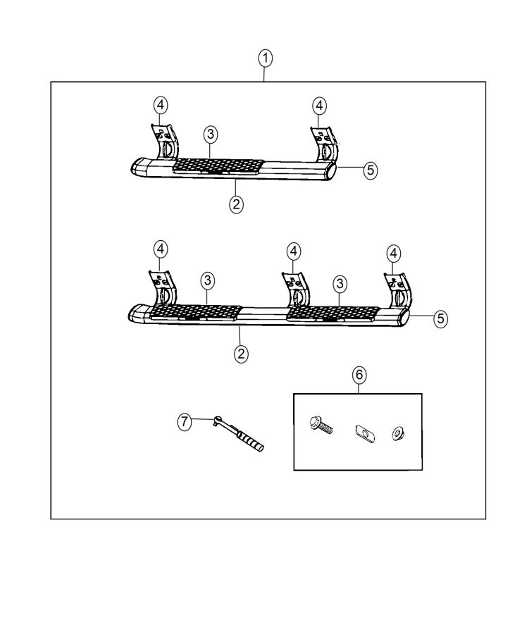 Diagram Step Kit, Tubular Side. for your Ram 1500  