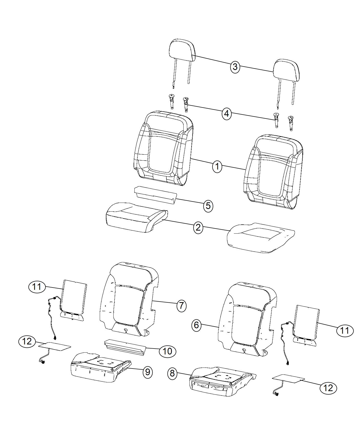 Front Seat - Bucket - Trim Code [-AL]. Diagram