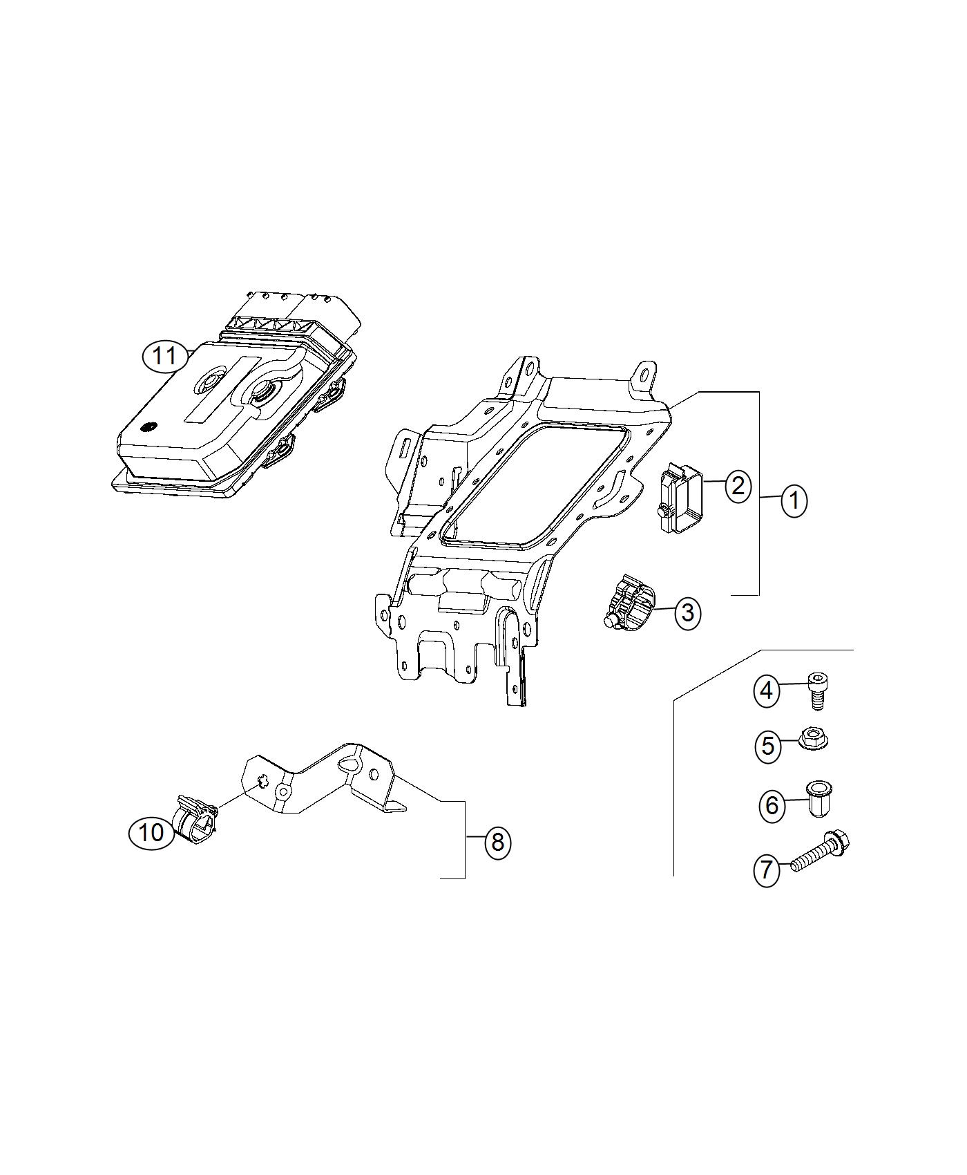 Diagram Bracket, Engine Control Module. for your Fiat 500X  