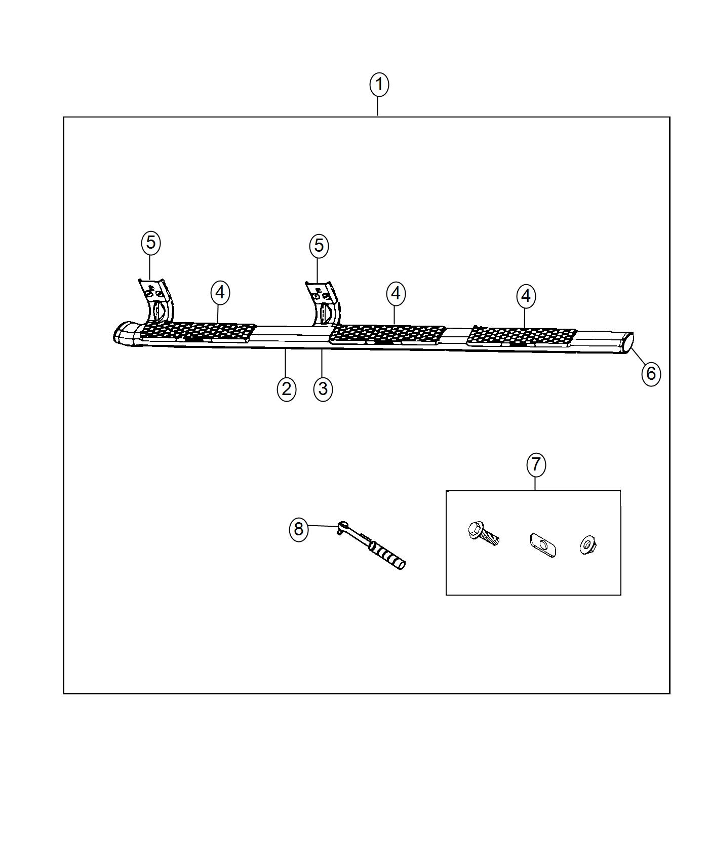 Diagram Step Kit, Tubular Side. for your 2024 Ram 1500   