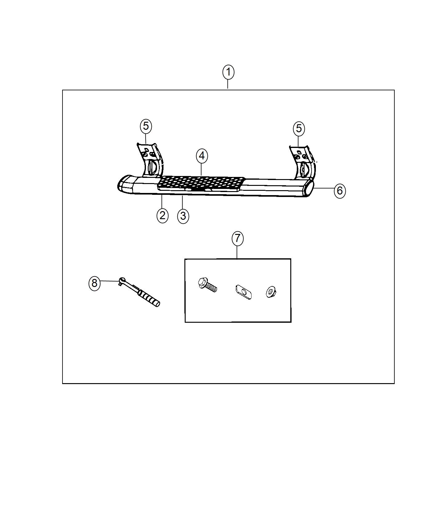 Diagram Step Kit, Tubular Side. for your 2013 Ram 4500   