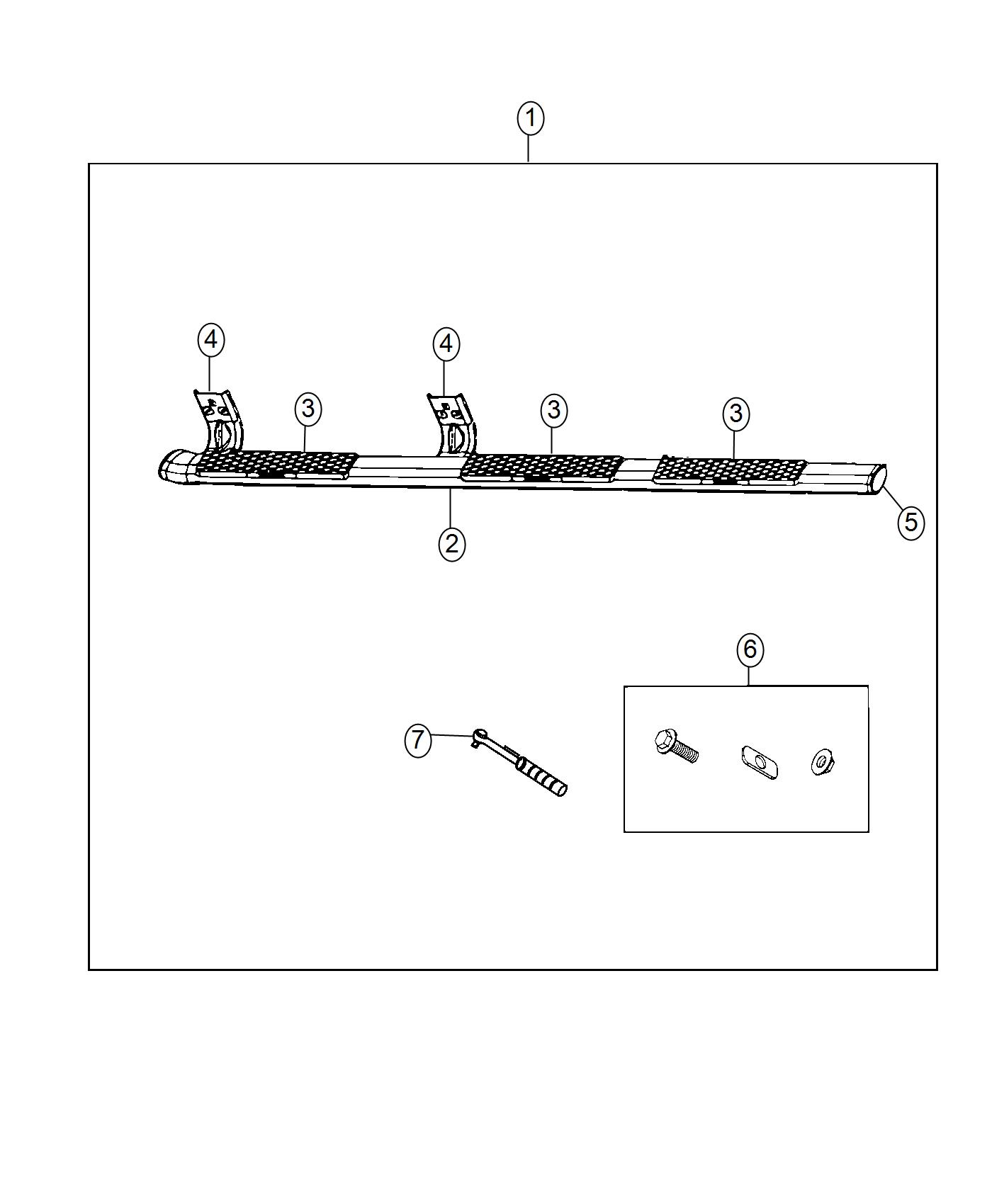 Diagram Step Kit, Tubular Side. for your 2024 Ram 1500   