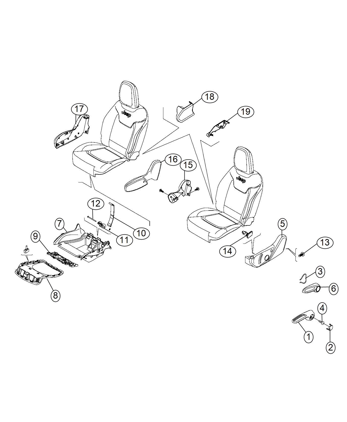 Handles, Shields And Under Cushion Storage. Diagram