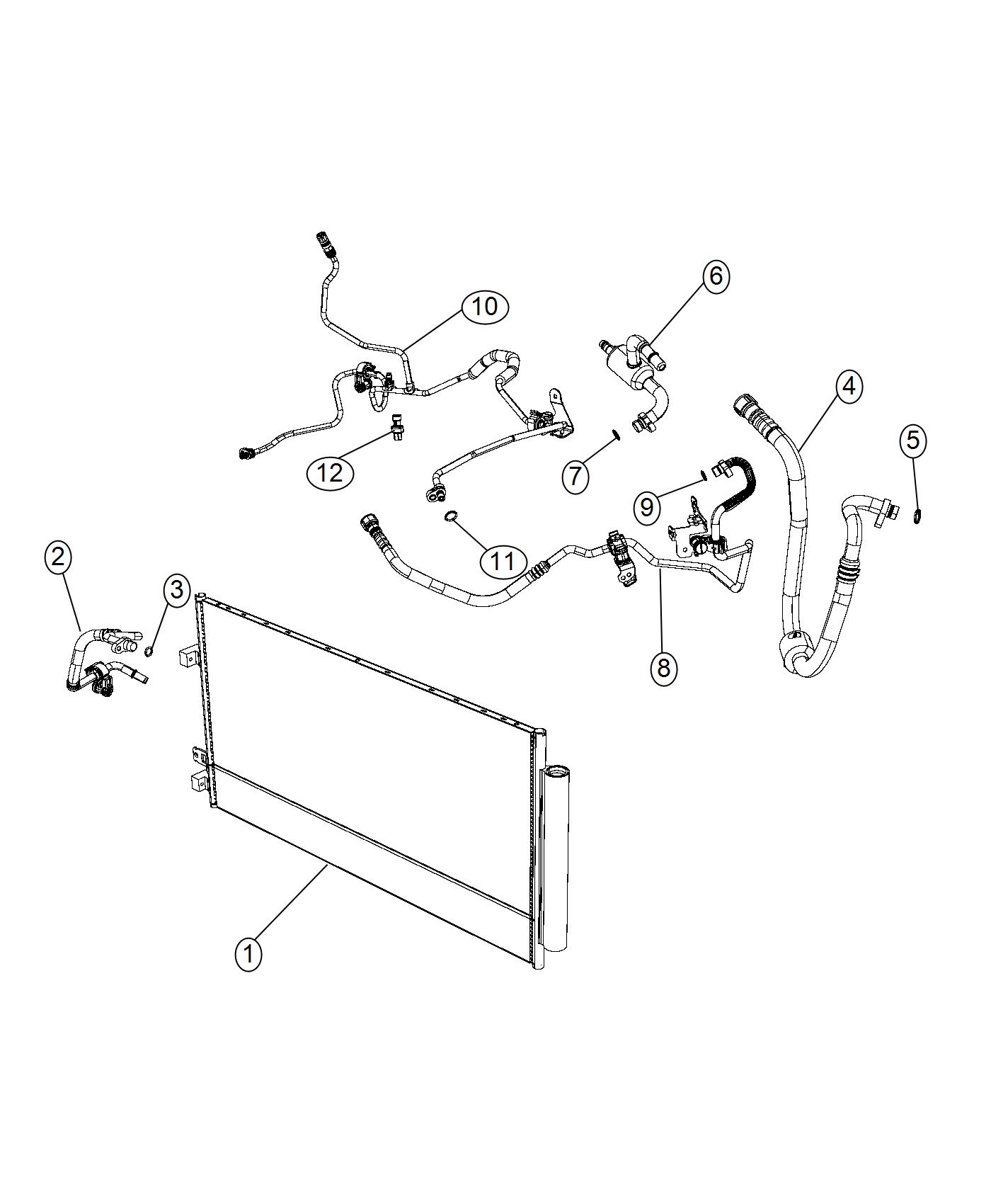 Diagram A/C Plumbing. for your 2013 Jeep Wrangler   