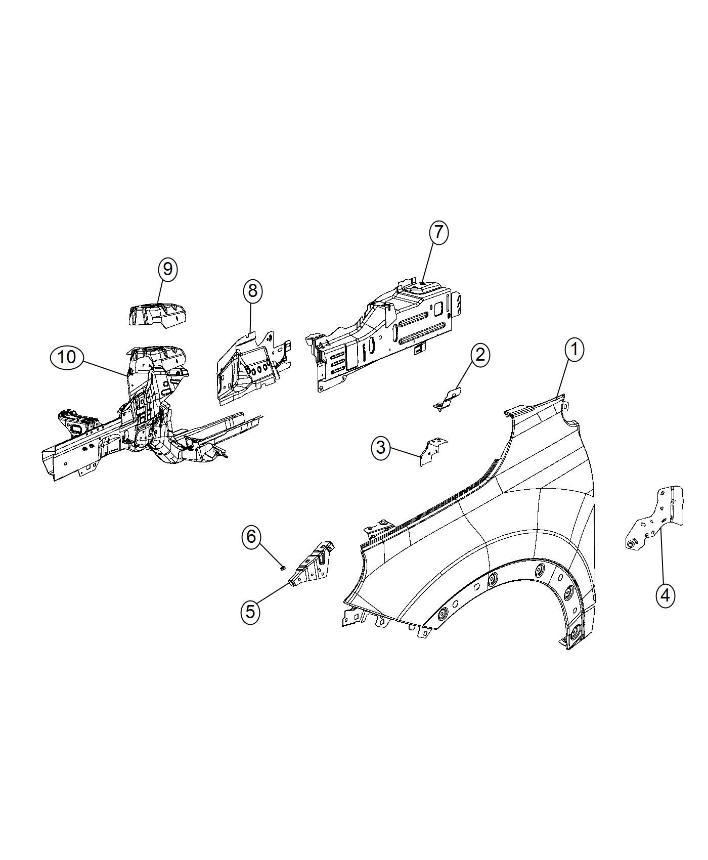 Diagram Front Fender. for your 2000 Chrysler 300  M 