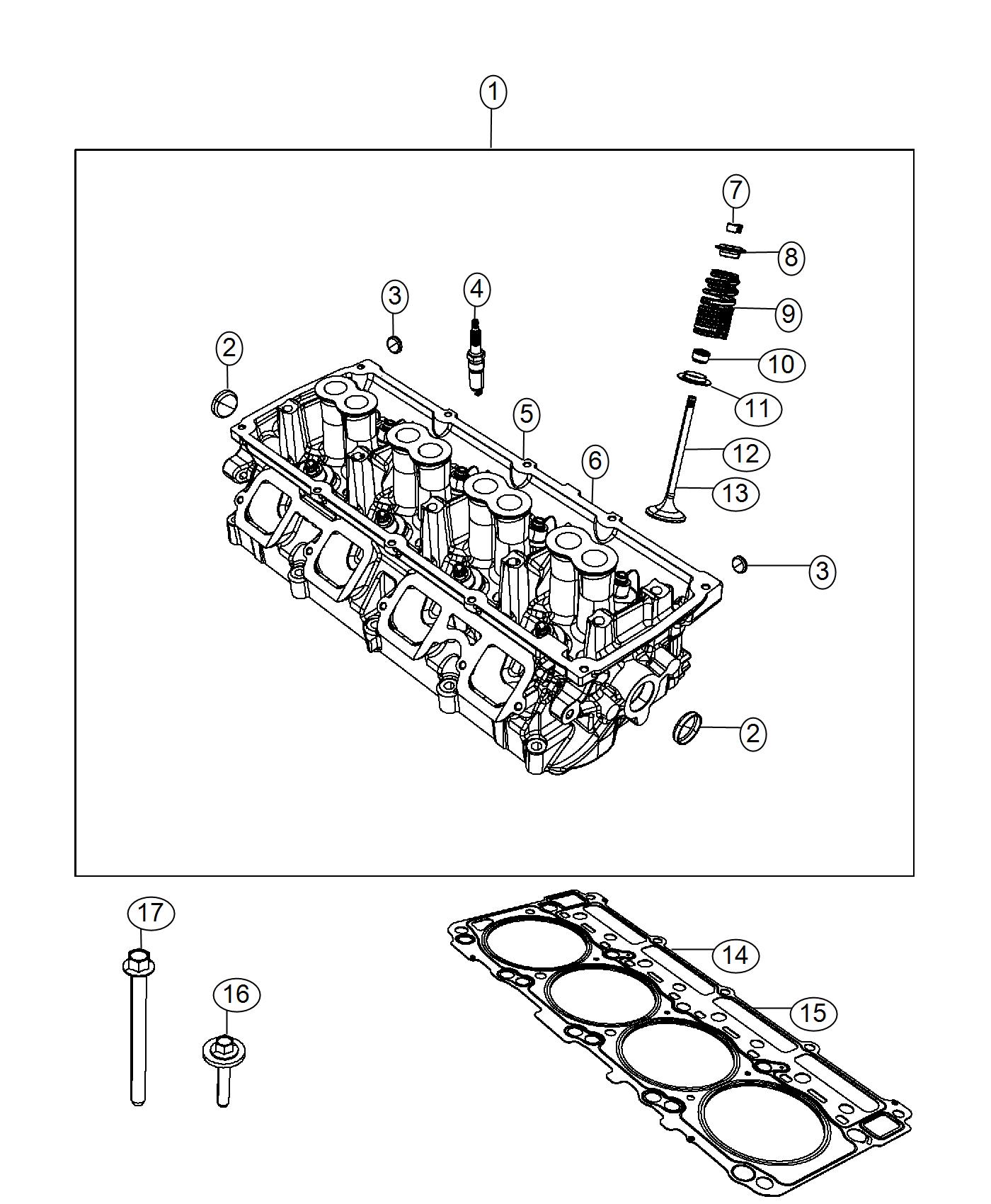 Cylinder Heads 5.7L [5.7L V8 HEMI VVT Engine]. Diagram