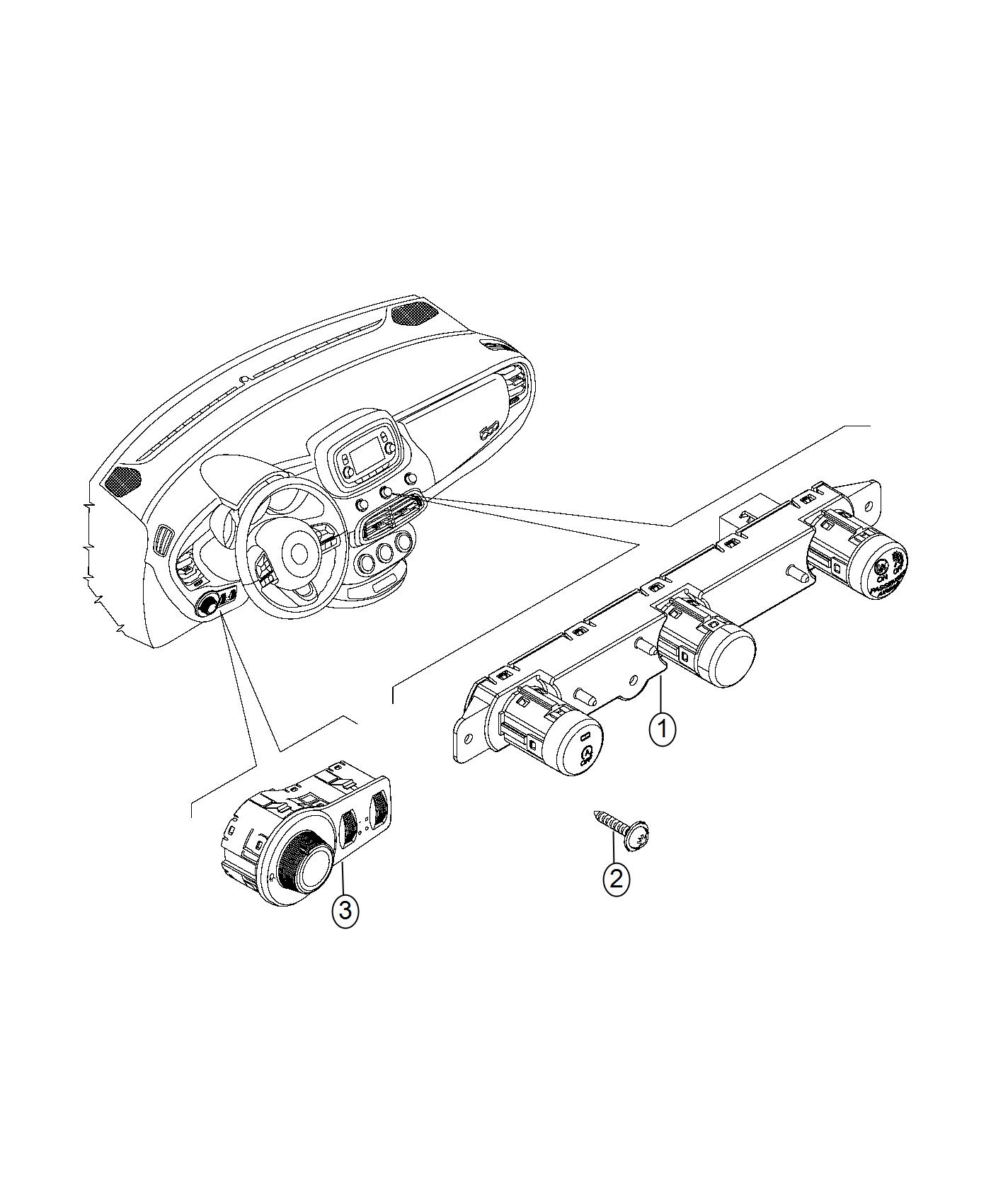 Switch, Headlamp and Instrument Panel. Diagram