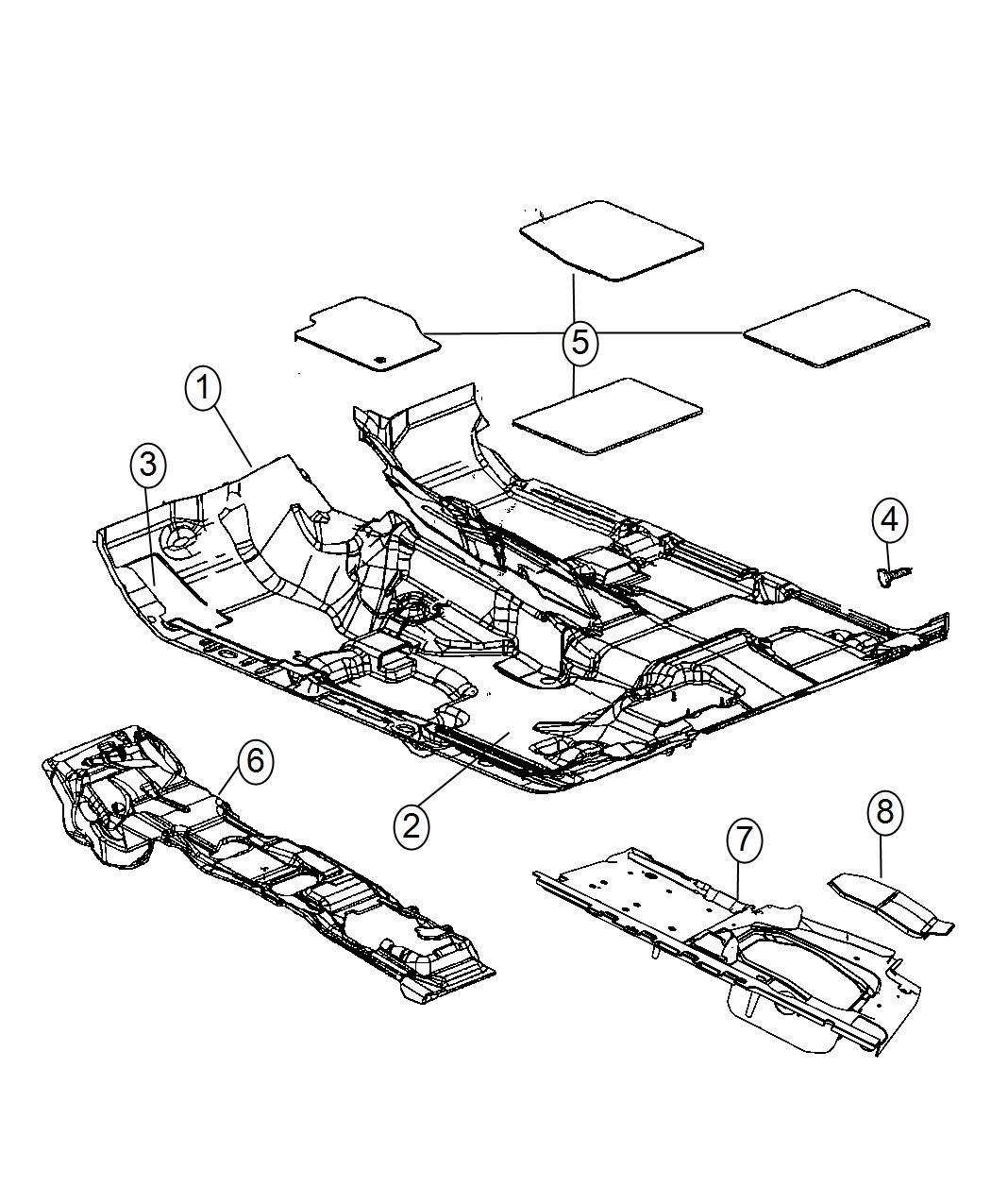 Diagram Carpet, Complete. for your Chrysler 300  M