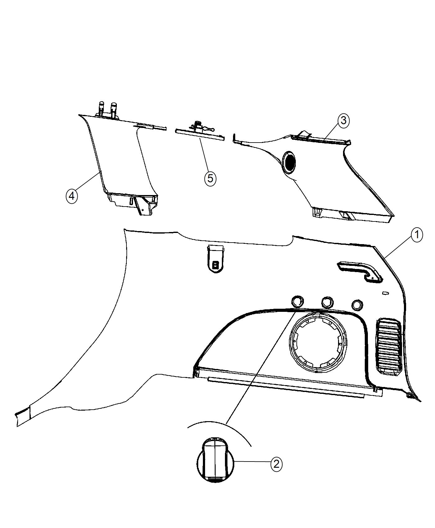 Diagram Quarter Trim Panel. for your 2000 Chrysler 300  M 