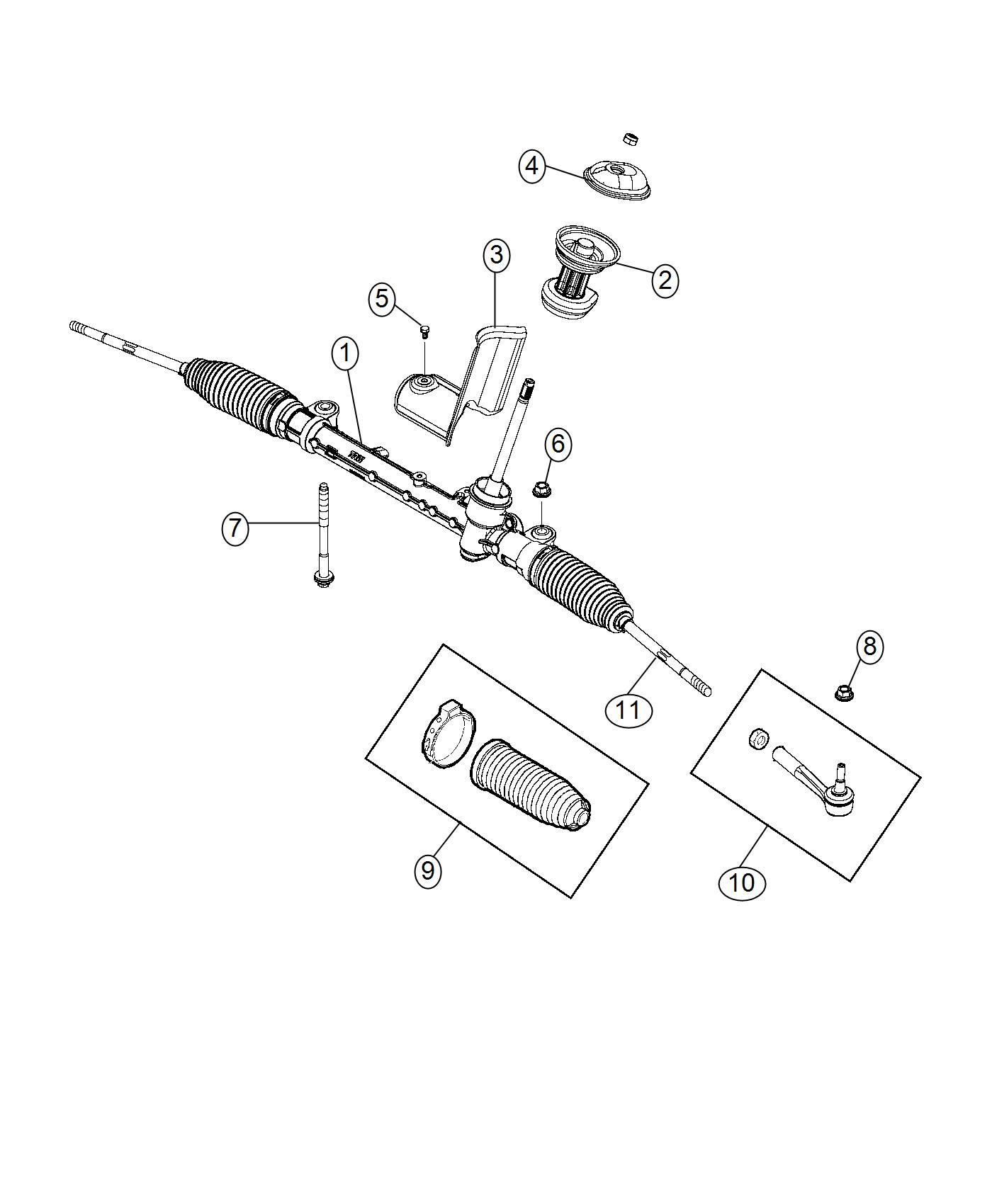 Diagram Gear Rack and Pinion. for your 2020 Fiat 500L   