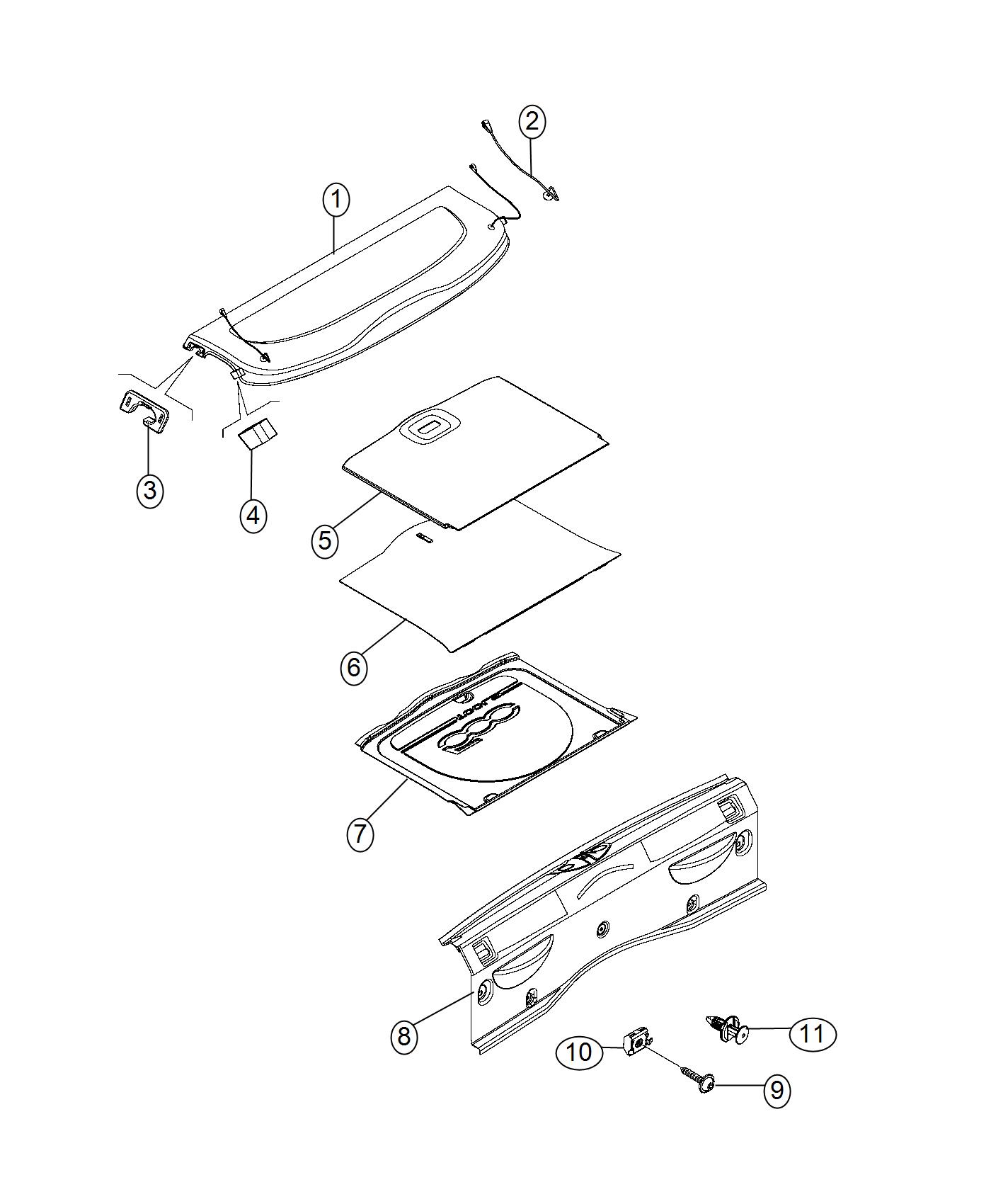 Rear Load Floor And Cargo Cover. Diagram