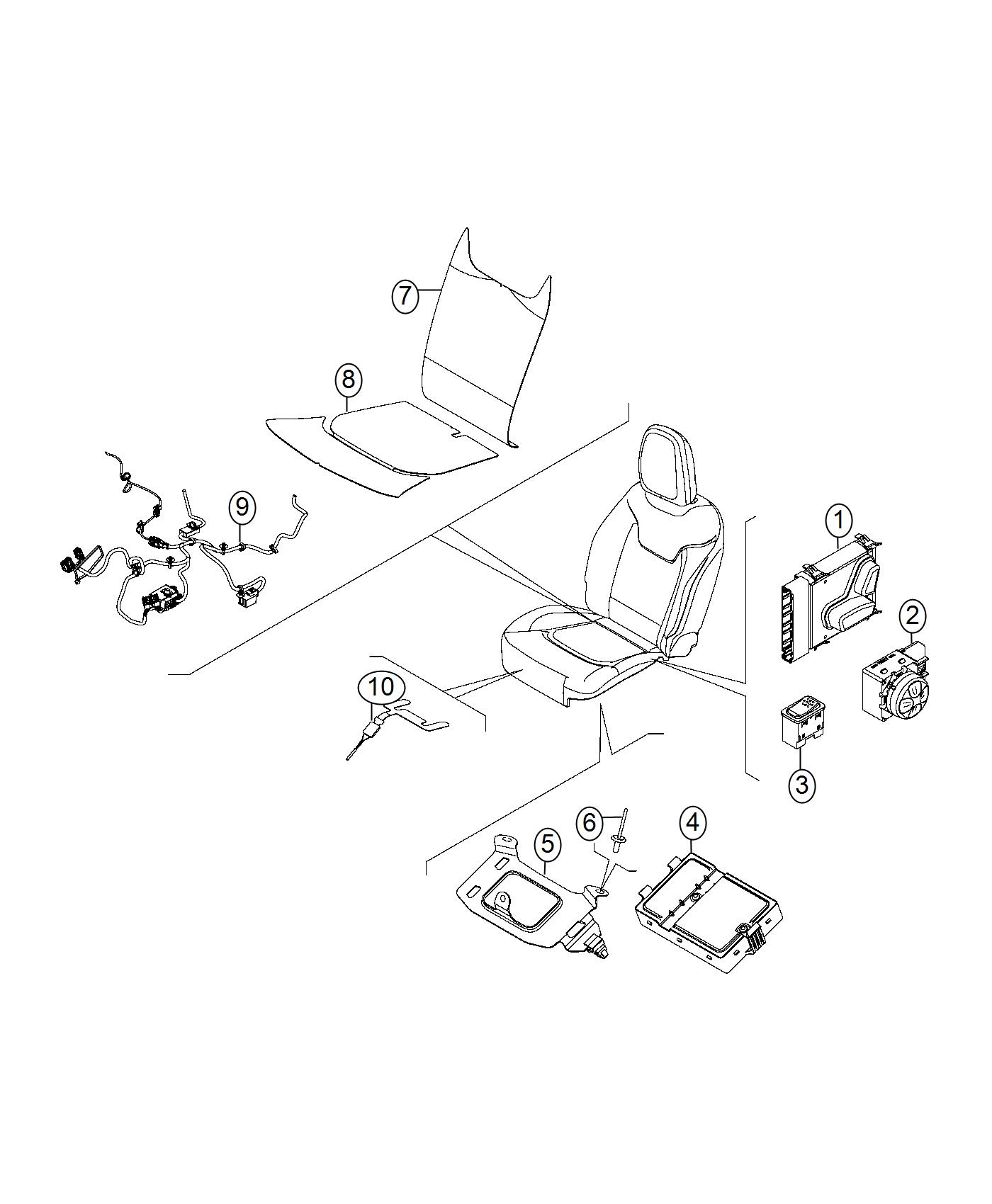 Switch, Power Seat and Lumbar Support. Diagram