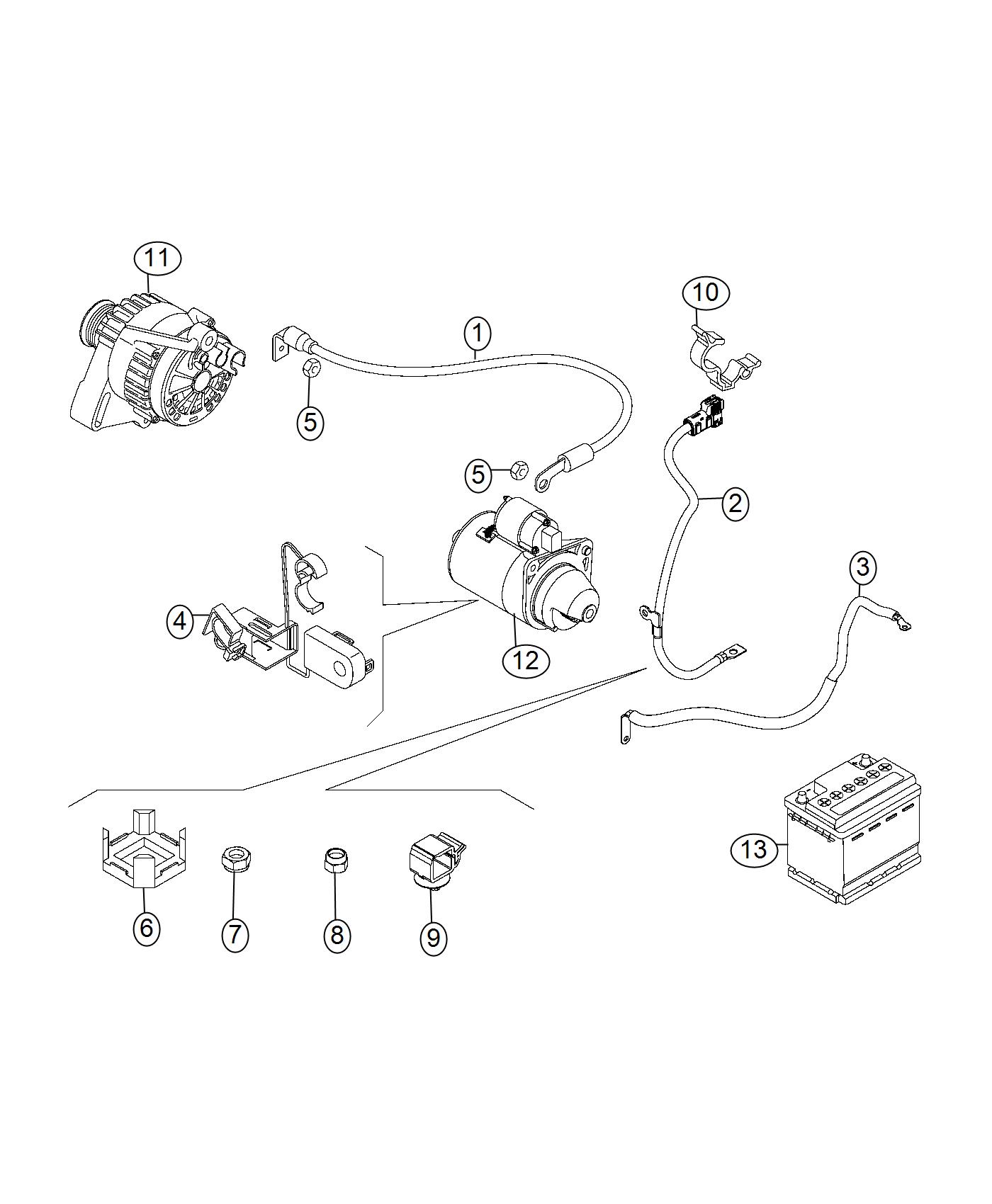 Diagram Wiring, Battery. for your 2001 Dodge Grand Caravan   