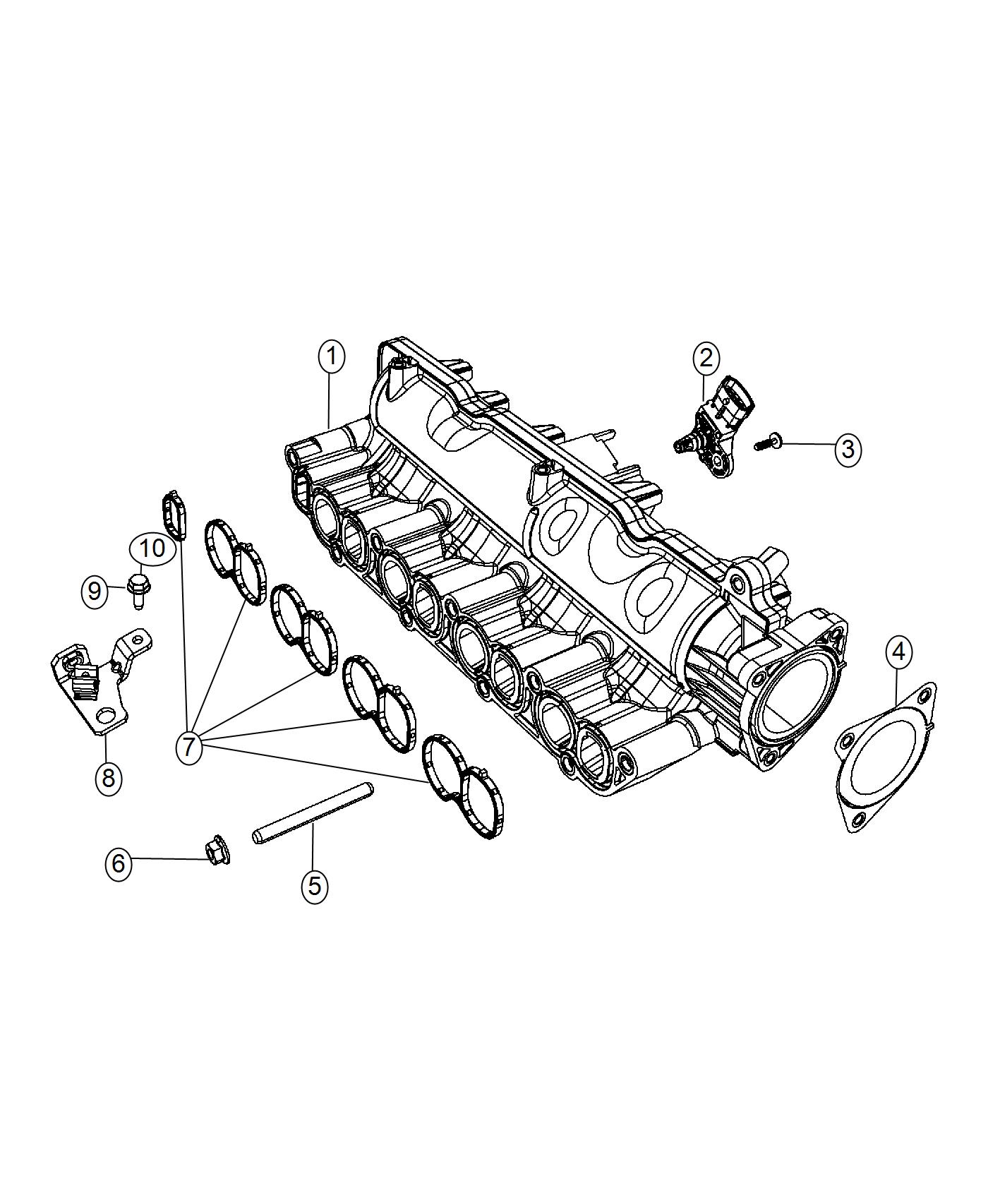 Diagram Intake Manifold 2.2L Diesel [2.2L I4 Turbo Diesel Engine]. for your 2023 Jeep Grand Cherokee LAREDO  