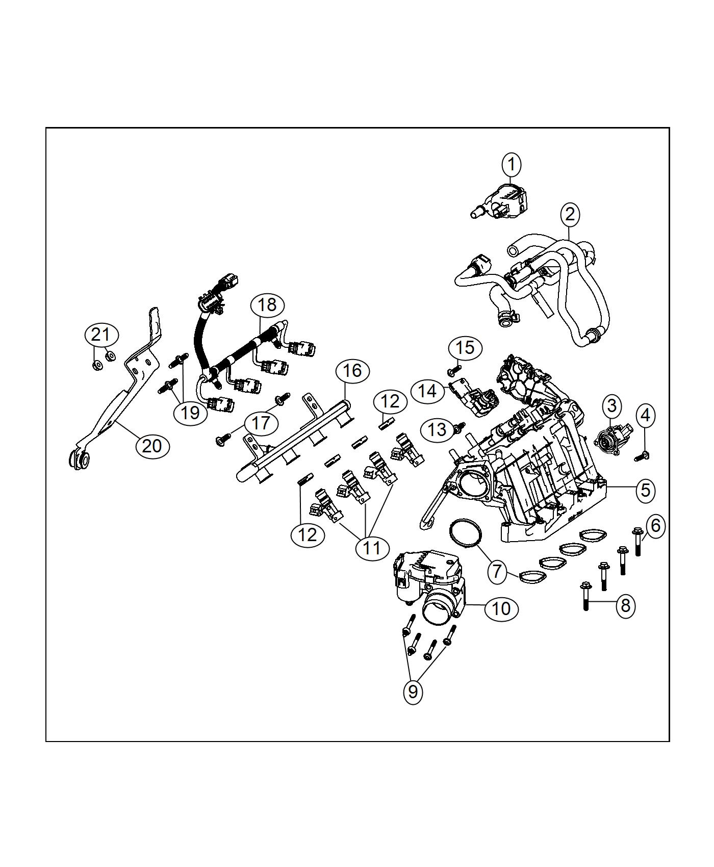 Diagram Intake Manifold 1.4L Turbocharged [1.4L I4 MultiAir Turbo Engine]. for your Fiat 500X  