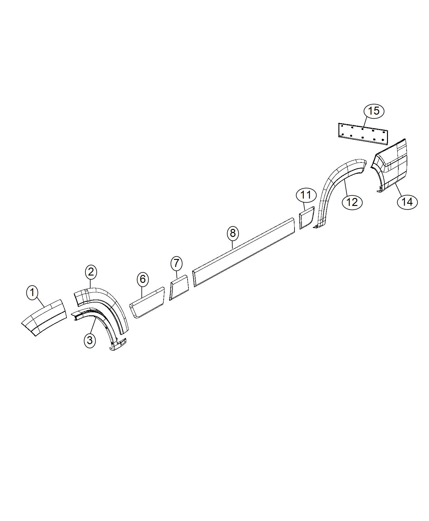 Diagram Exterior Ornamentation, Moldings and Claddings. for your 2004 Chrysler 300  M 