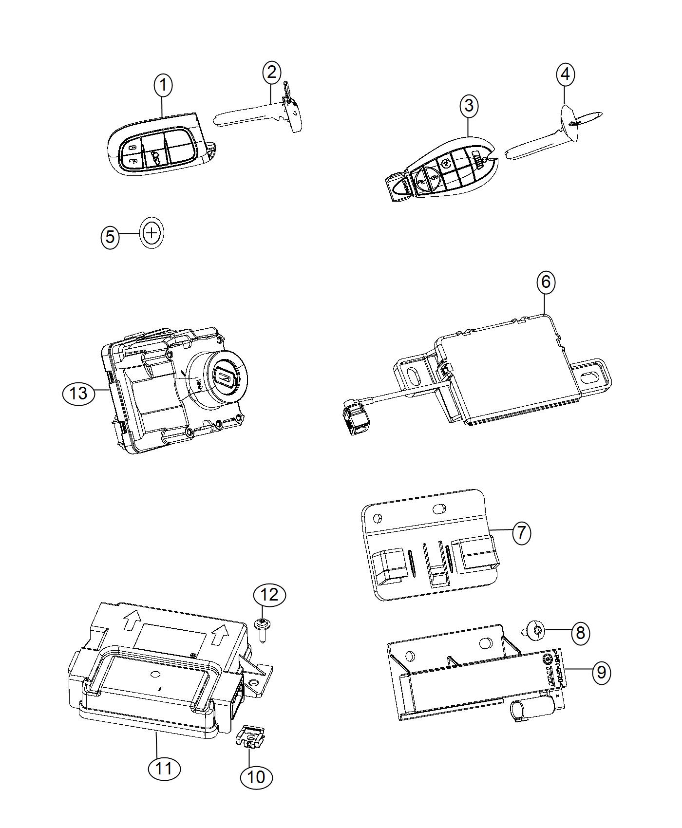 Diagram Receiver Modules, Keys and Key FOBS. for your Fiat