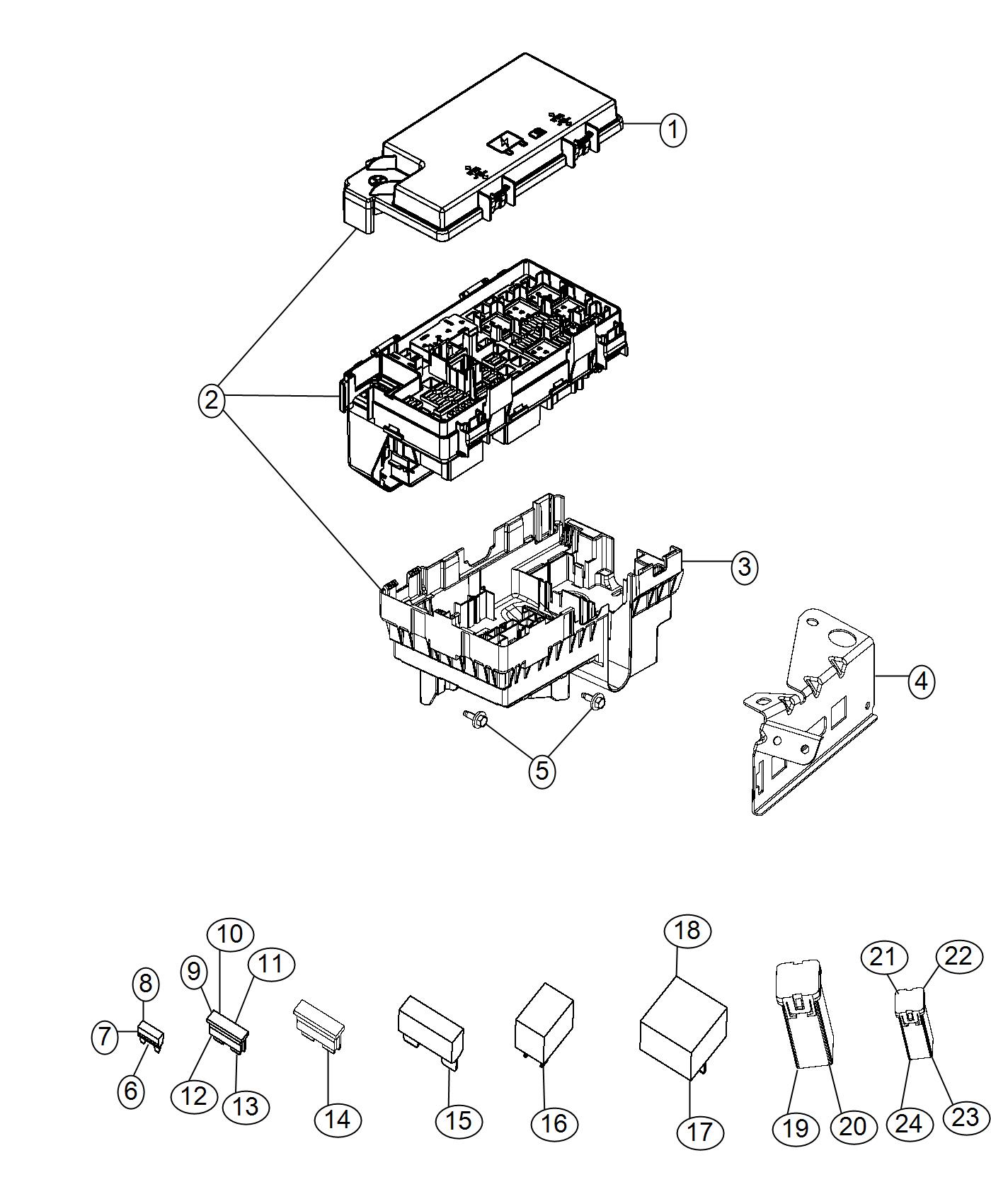 Diagram Power Distribution Center, Intelligent. for your Jeep Cherokee  