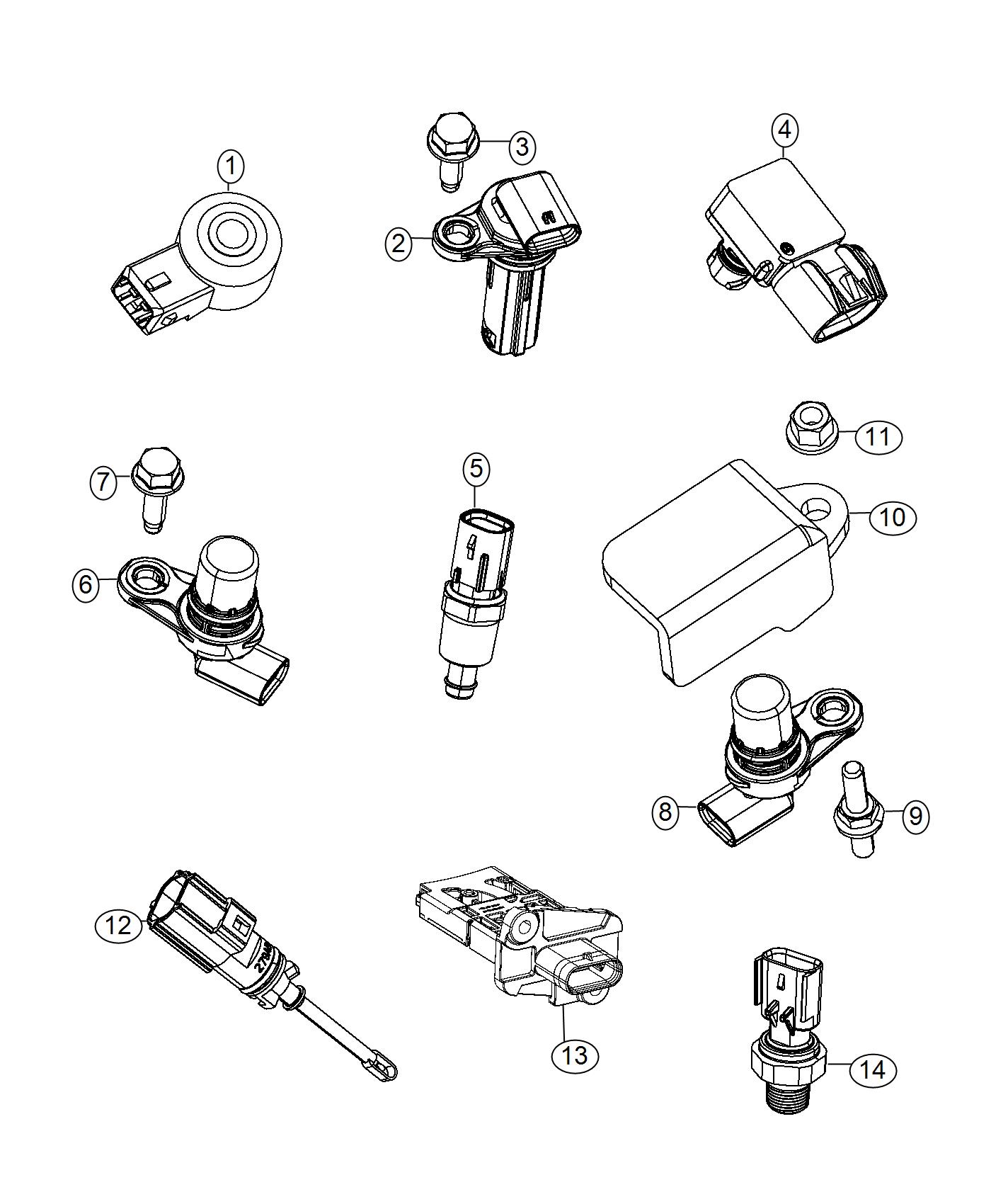 Diagram Sensors, Engine. for your Jeep