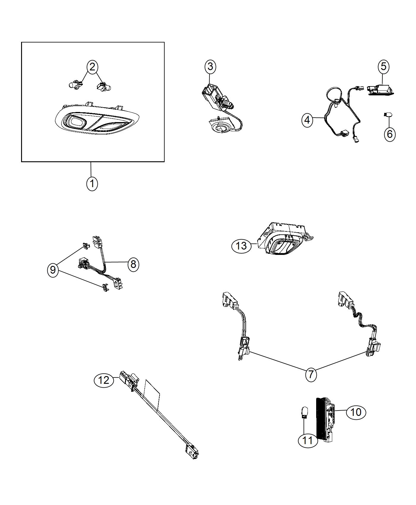 Diagram Lamps, Interior. for your 2000 Chrysler 300  M 