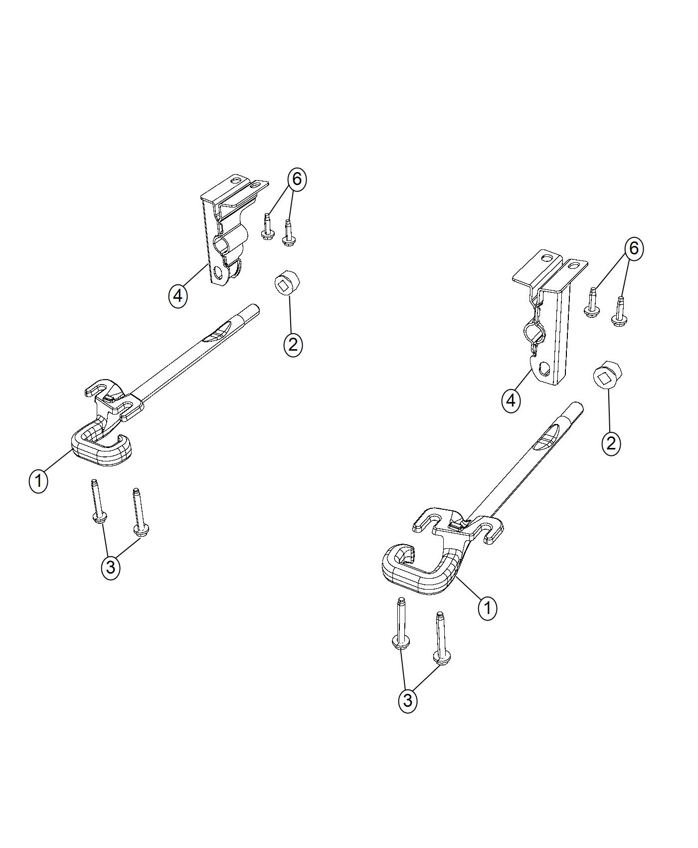 Diagram Tow Hooks, Front. for your 2000 Chrysler 300  M 