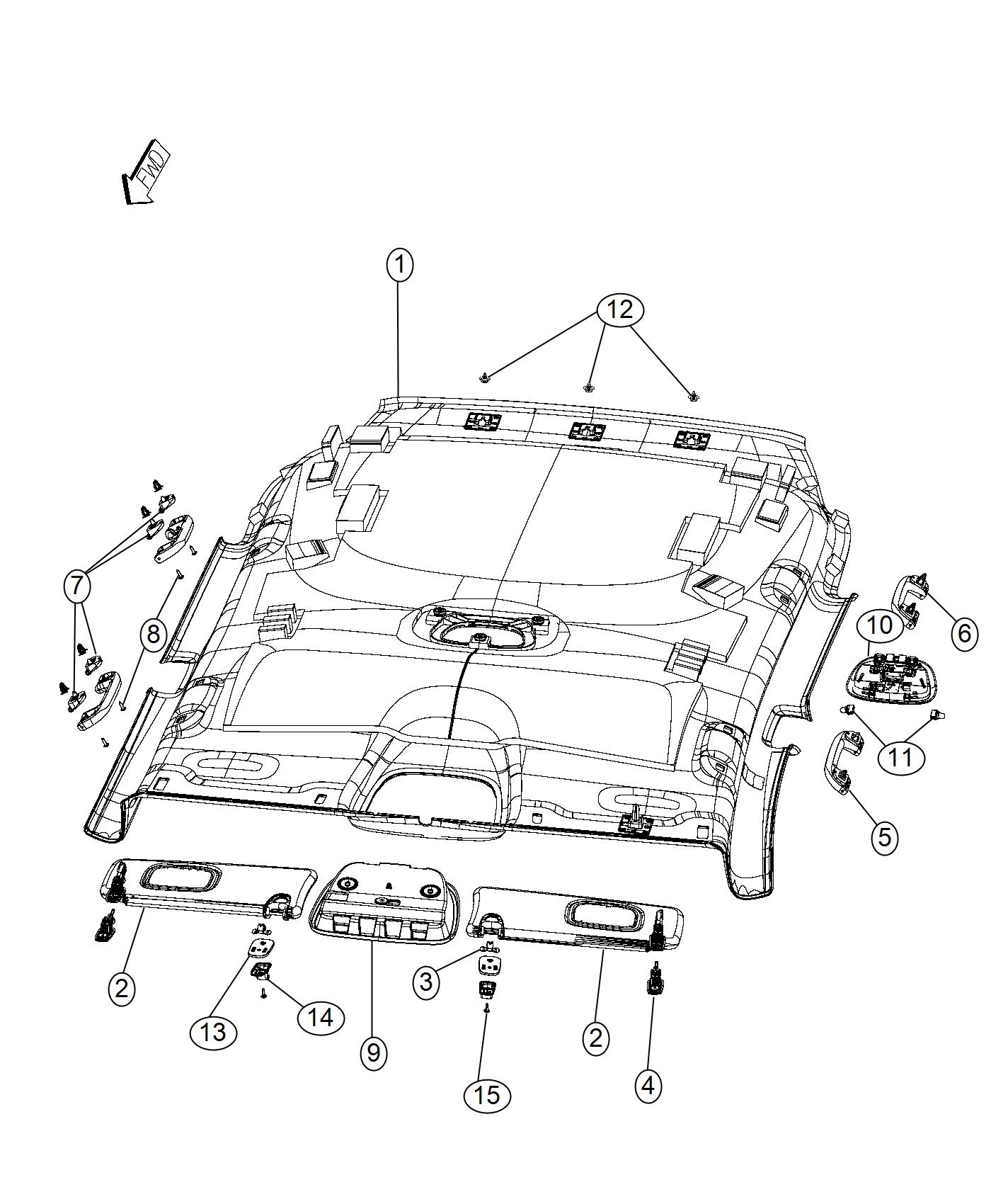 Headliners and Visors. Diagram