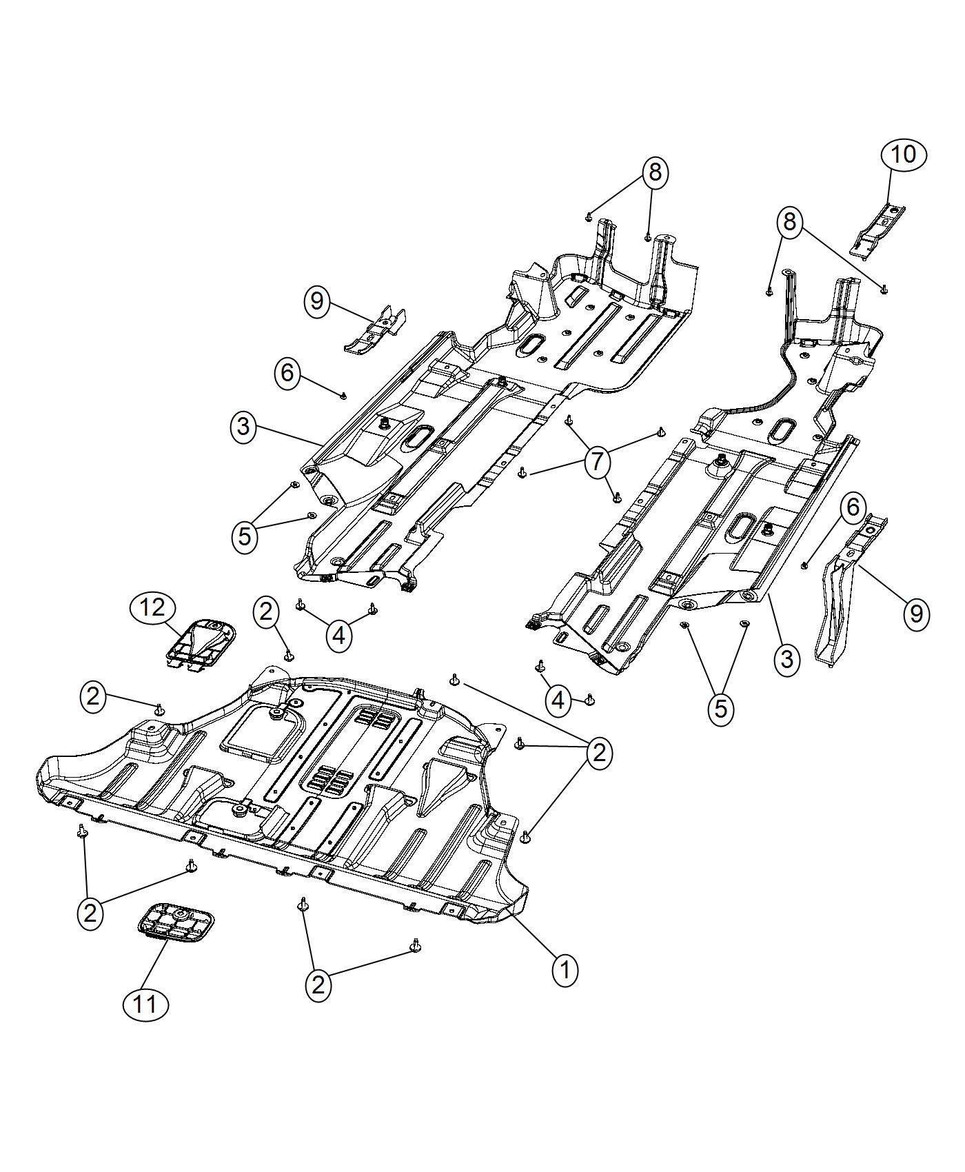 Diagram Belly Pans. for your 2016 Ram 2500   