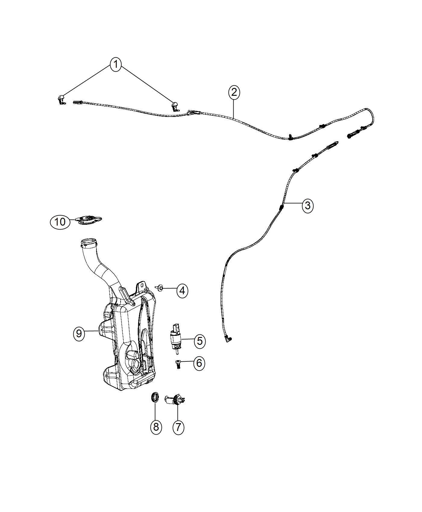 Front Washer System. Diagram