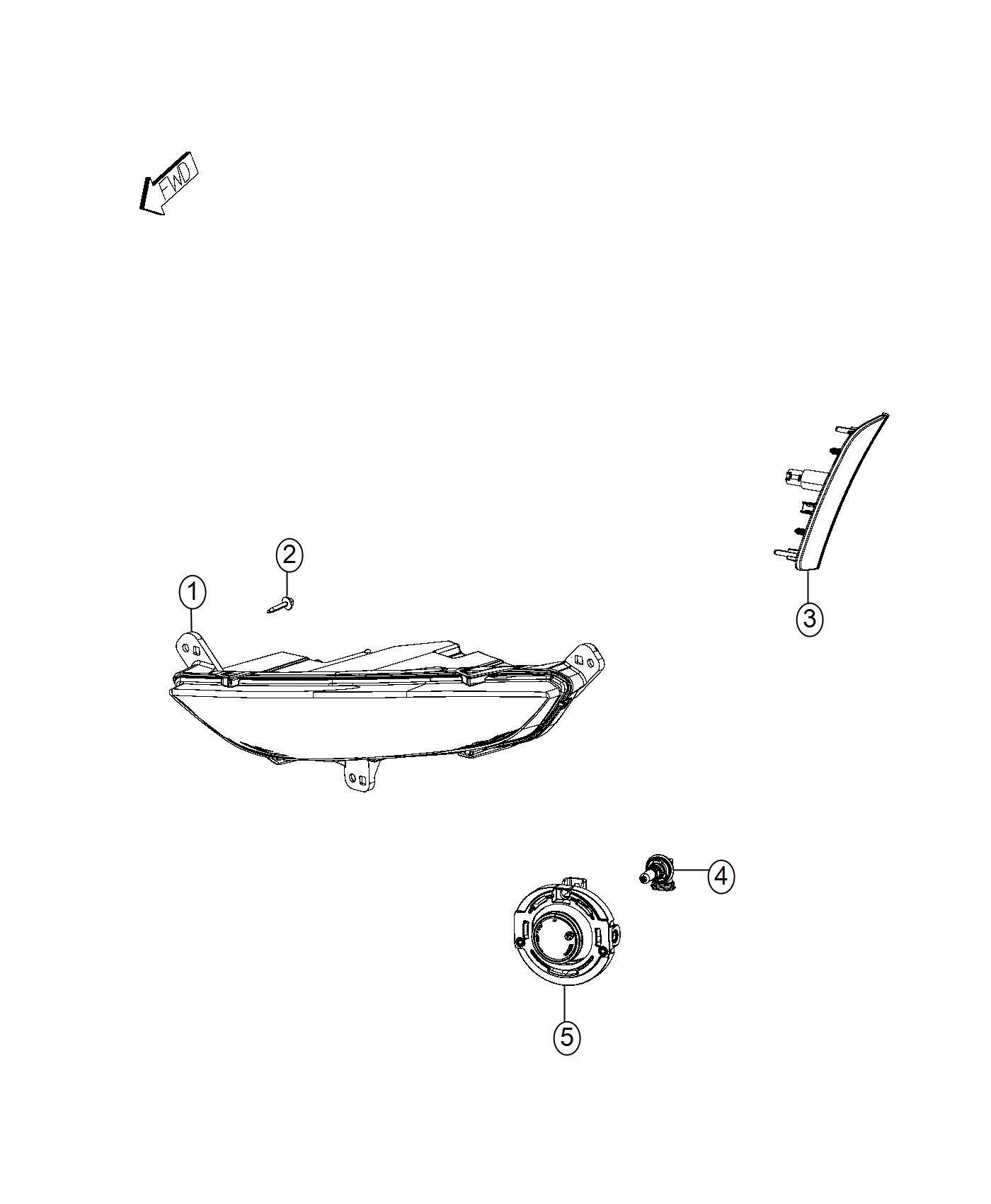 Diagram Lamps, Front Fog and Side Marker. for your Chrysler 300 M 