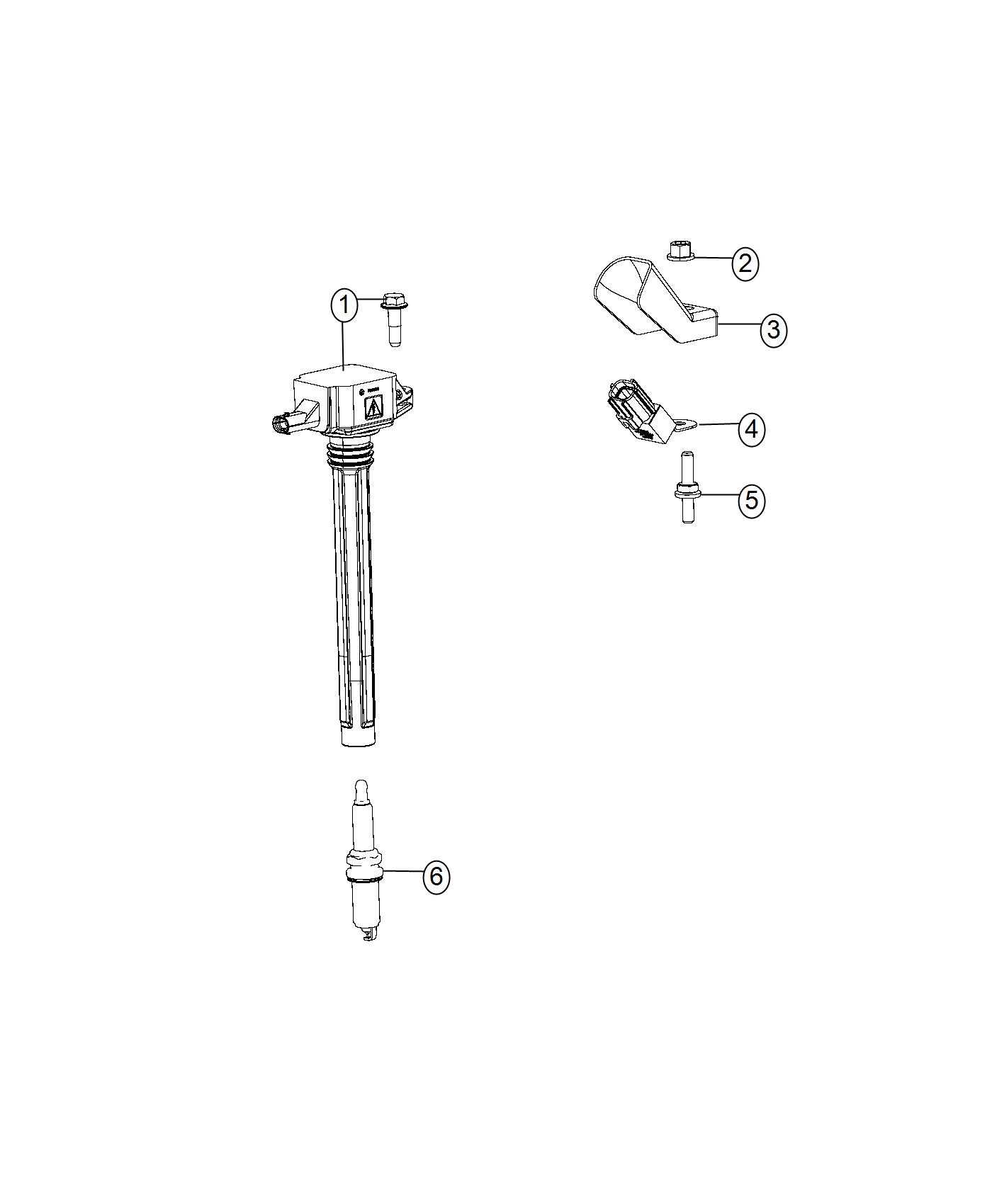 Diagram Spark Plugs, Ignition Coils. for your Chrysler