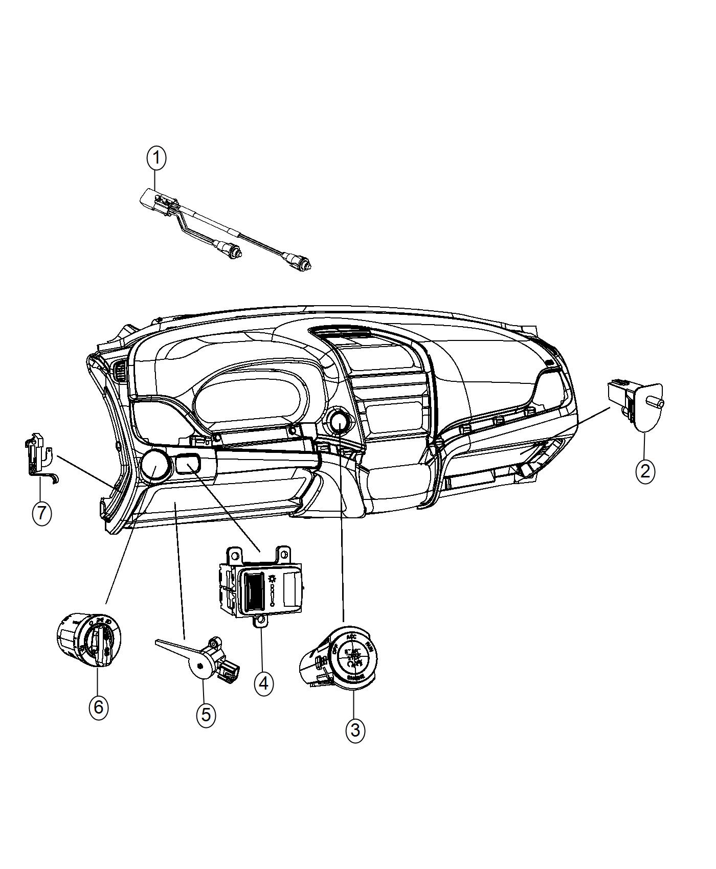 Diagram Switches, Instrument Panel. for your 2012 Dodge Avenger   