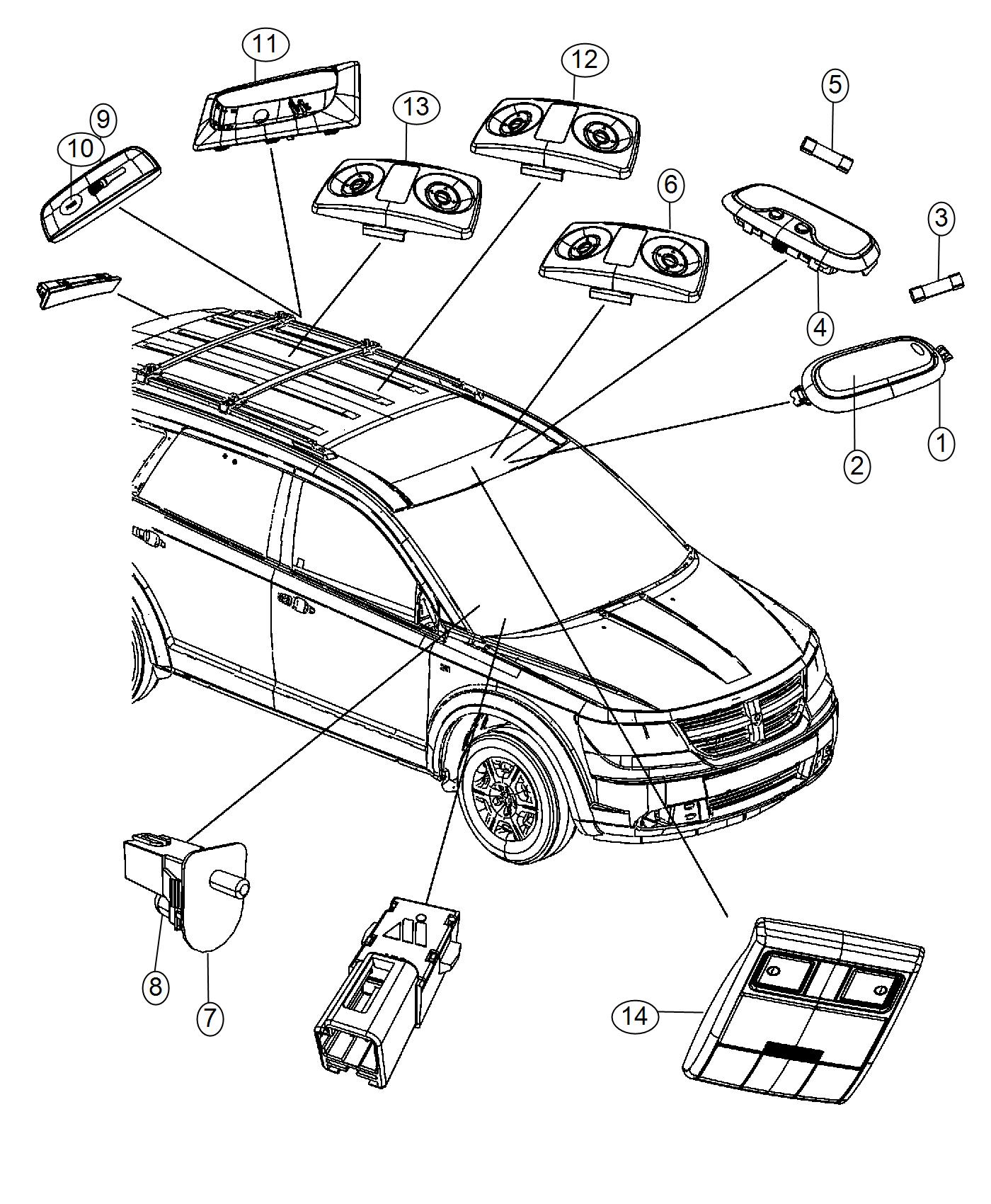 Diagram Lamps, Interior. for your Chrysler 300  M