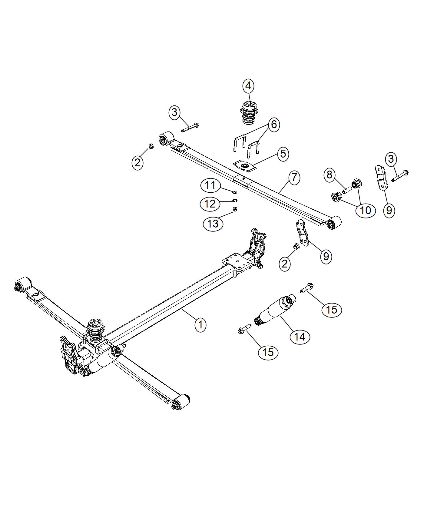 Diagram Suspension Rear. for your 2004 Chrysler 300  M 