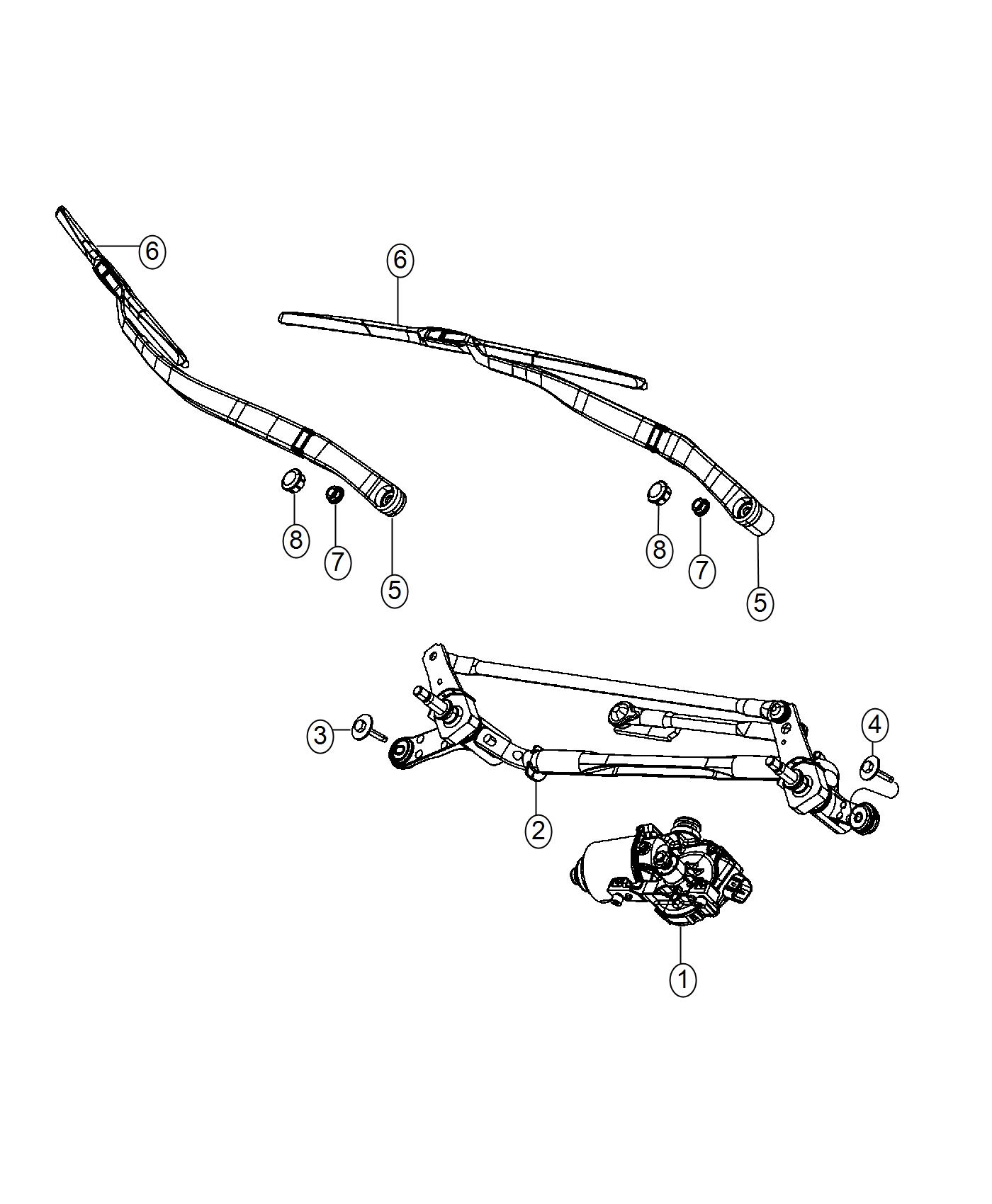 Diagram Front Wiper System. for your Dodge