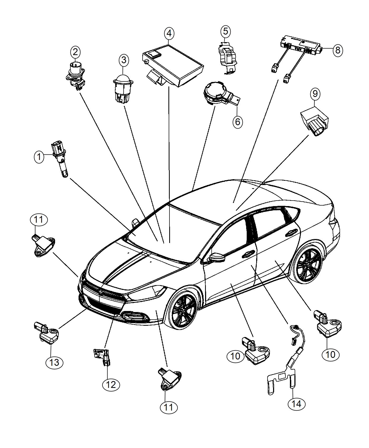 Diagram Sensors, Body. for your Chrysler 300  