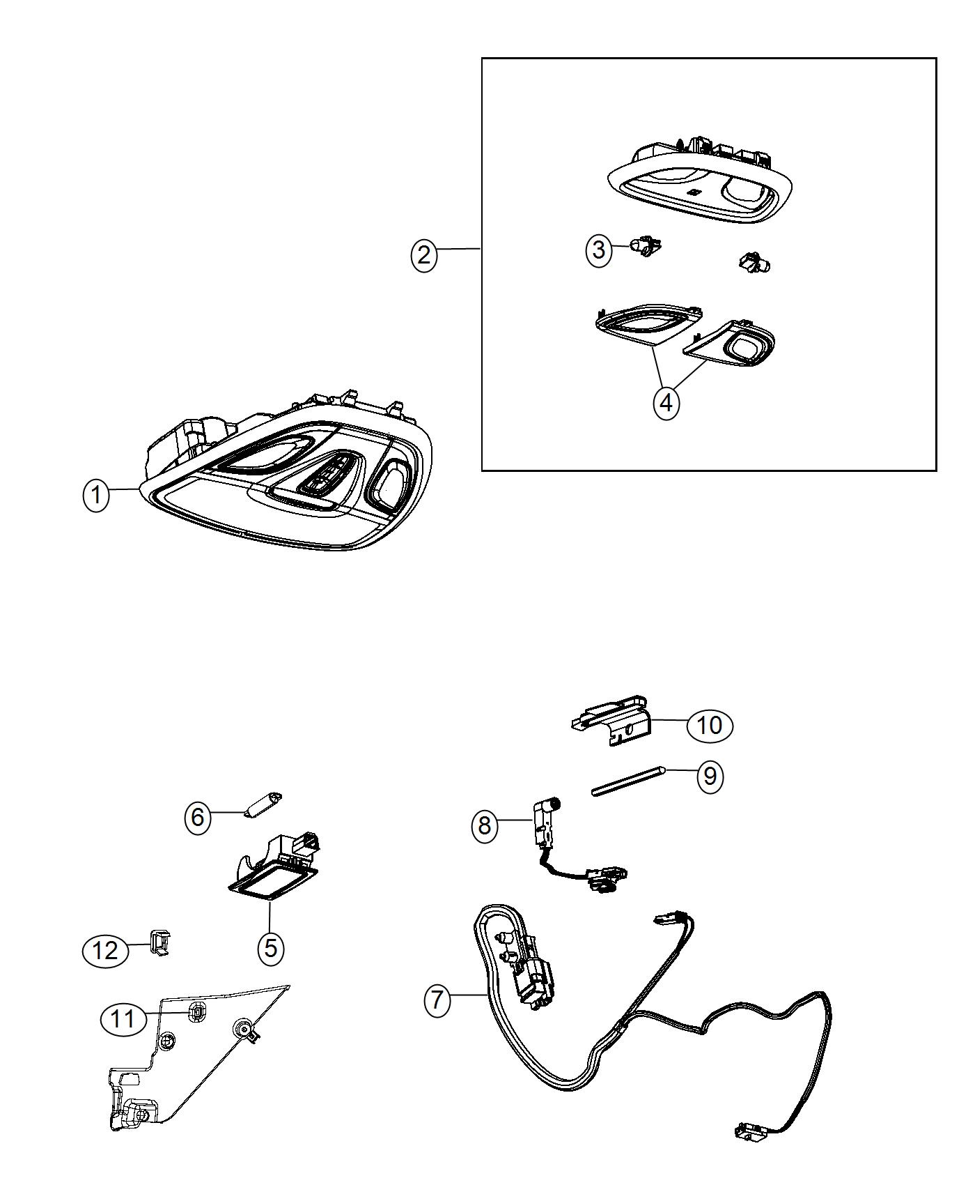 Diagram Lamps, Interior. for your 2000 Chrysler 300  M 