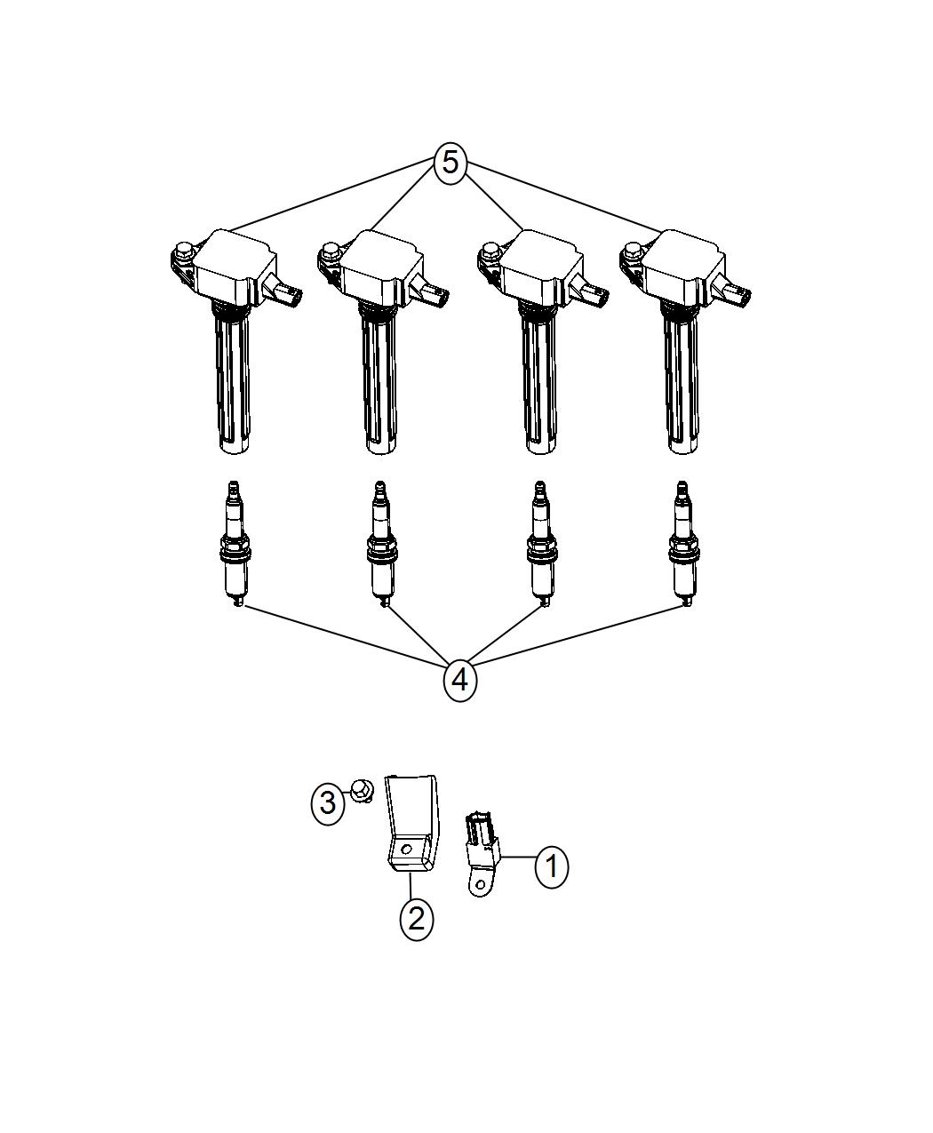 Diagram Spark Plugs and Ignition Coil. for your 2014 Dodge Grand Caravan   