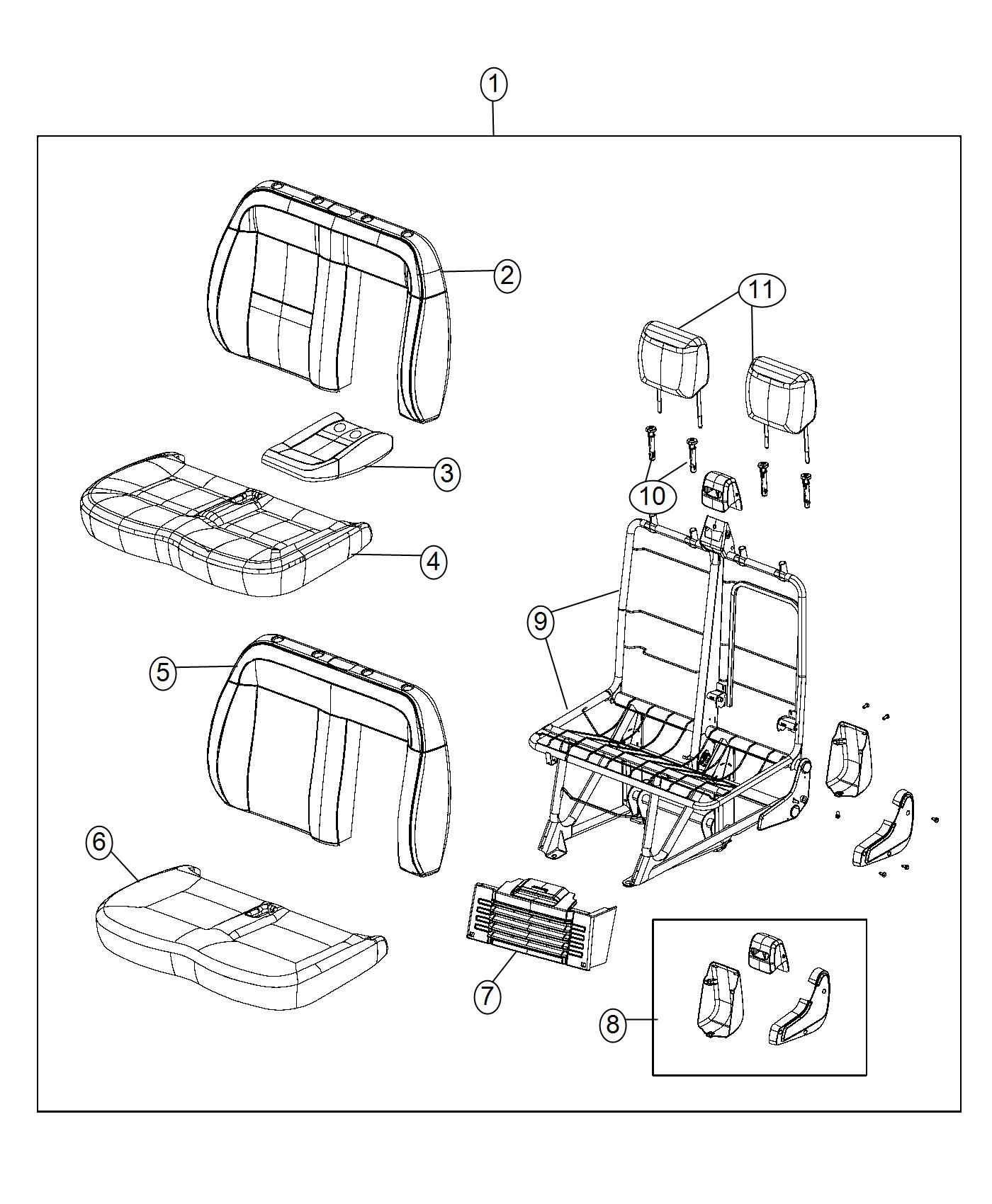 Passenger Seat Bench [PASSENGER DOUBLE SEAT]. Diagram