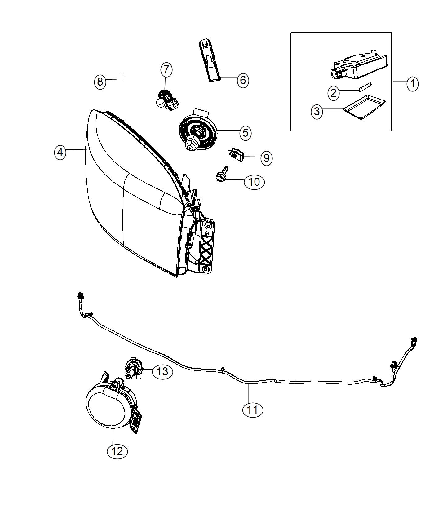 Diagram Lamps, Front. for your 1999 Chrysler 300  M 