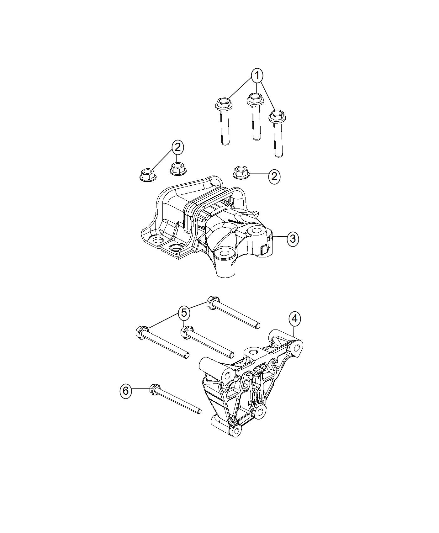 Diagram Engine Mounting Right Side 3.6L [3.6L V6 24V VVT Engine]. for your 2001 Chrysler 300  M 