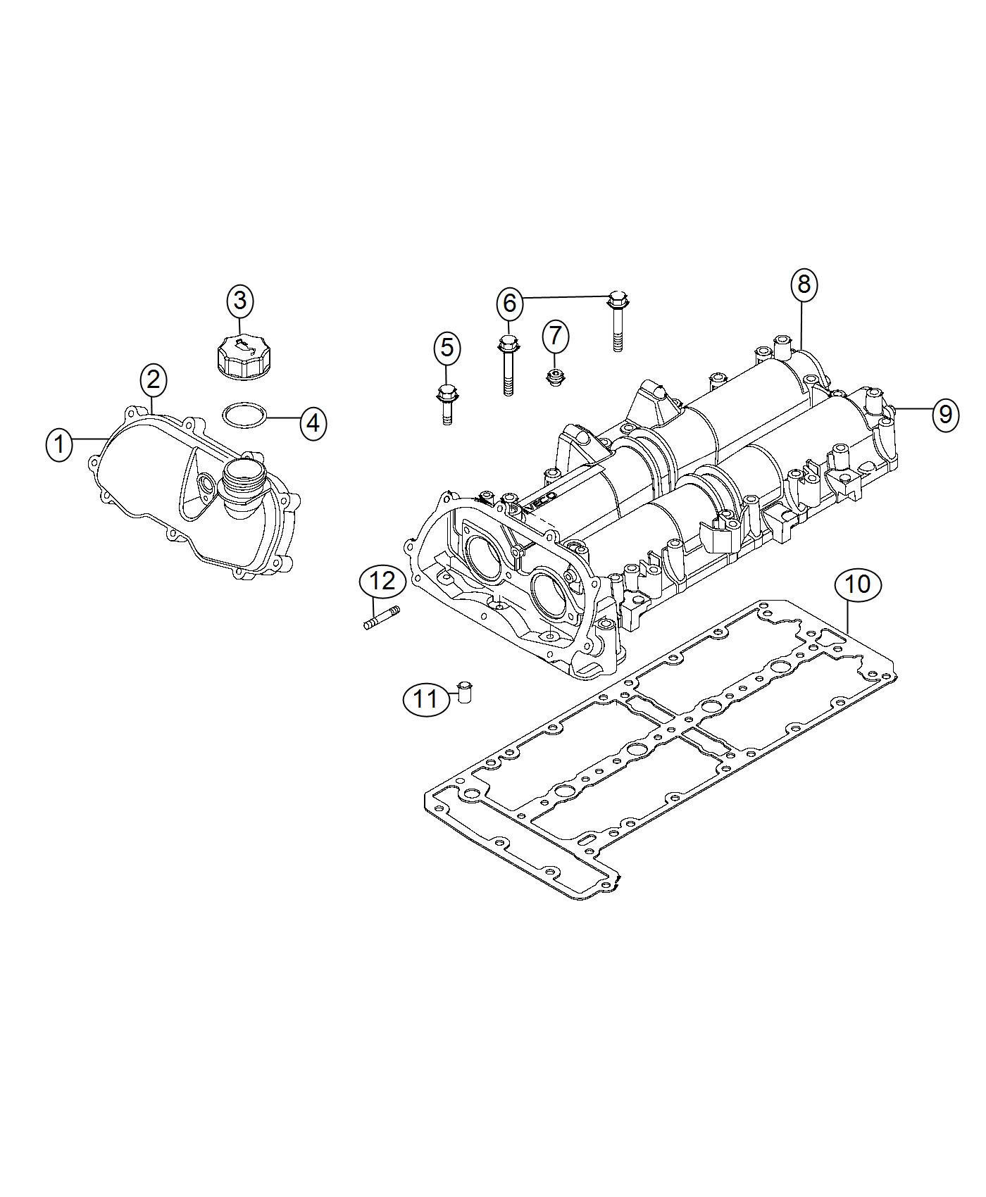 Diagram Camshaft Housing/Cylinder Head Cover 3.0L Diesel [3.0L I4 ECO DIESEL ENGINE]. for your 2000 Chrysler 300  M 