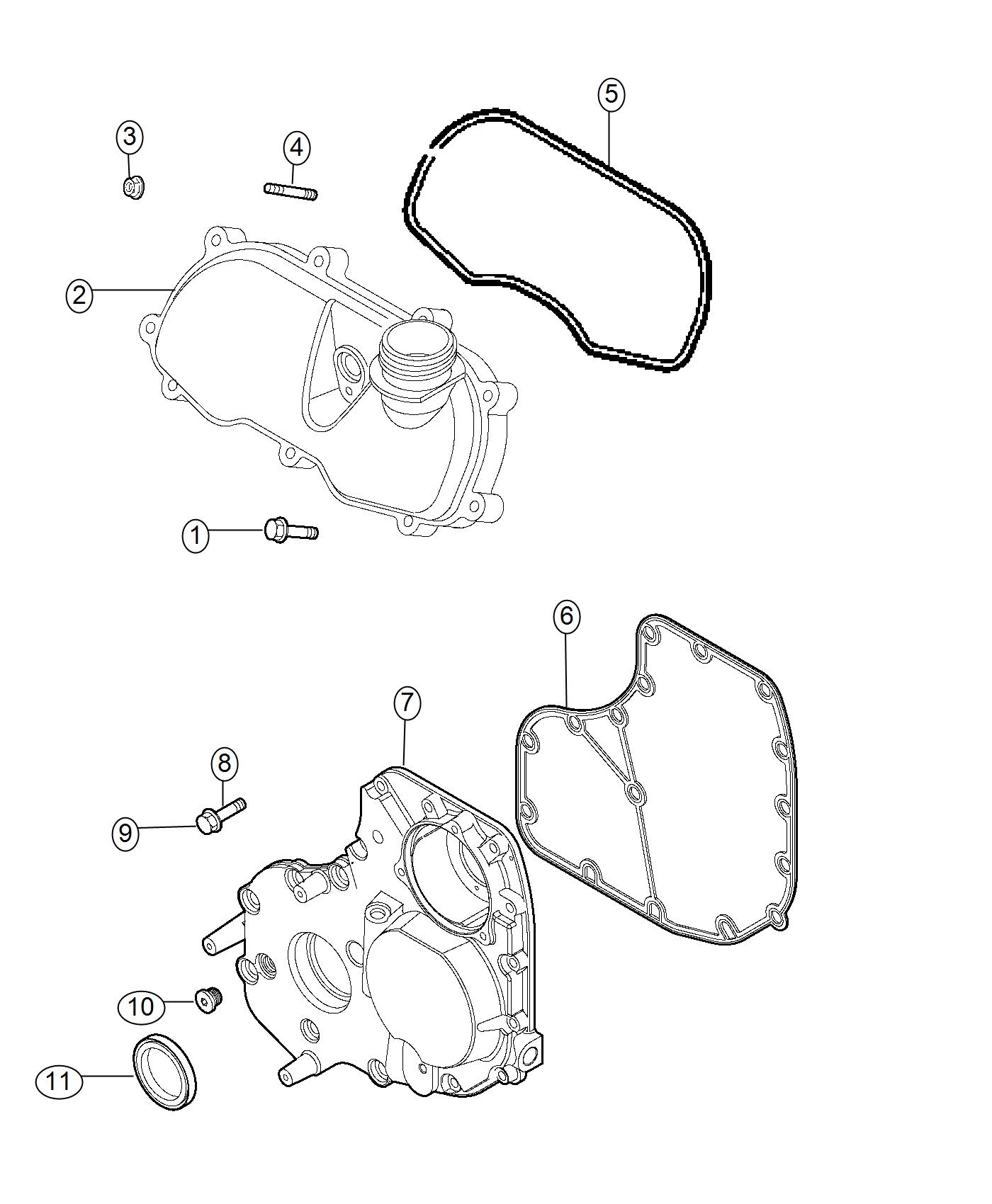 Diagram Timing Case Covers 3.0L Diesel [3.0L I4 ECO DIESEL ENGINE]. for your 2004 Chrysler 300  M 