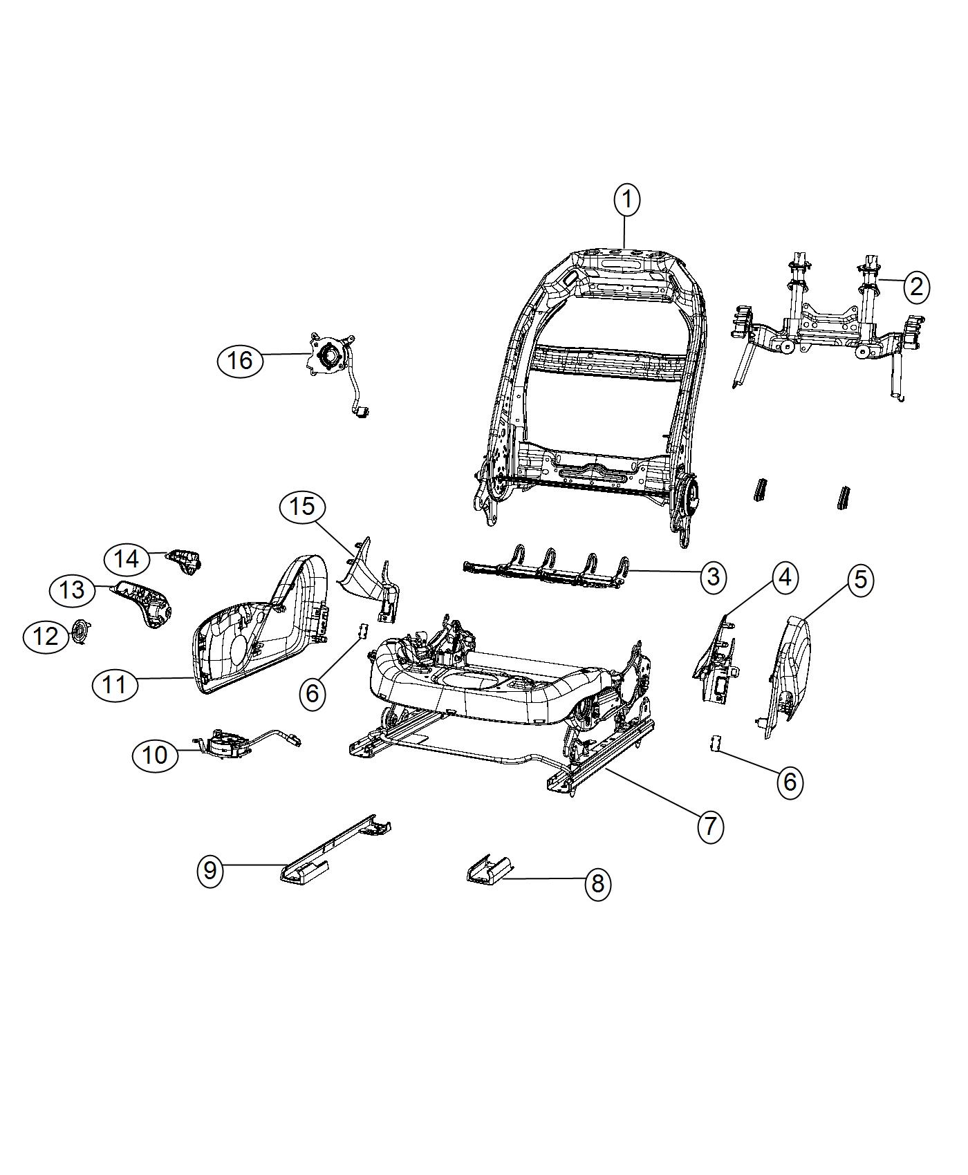 Diagram Adjusters, Recliners and Shields - Passenger Seat - Manual. for your Chrysler 300 M 