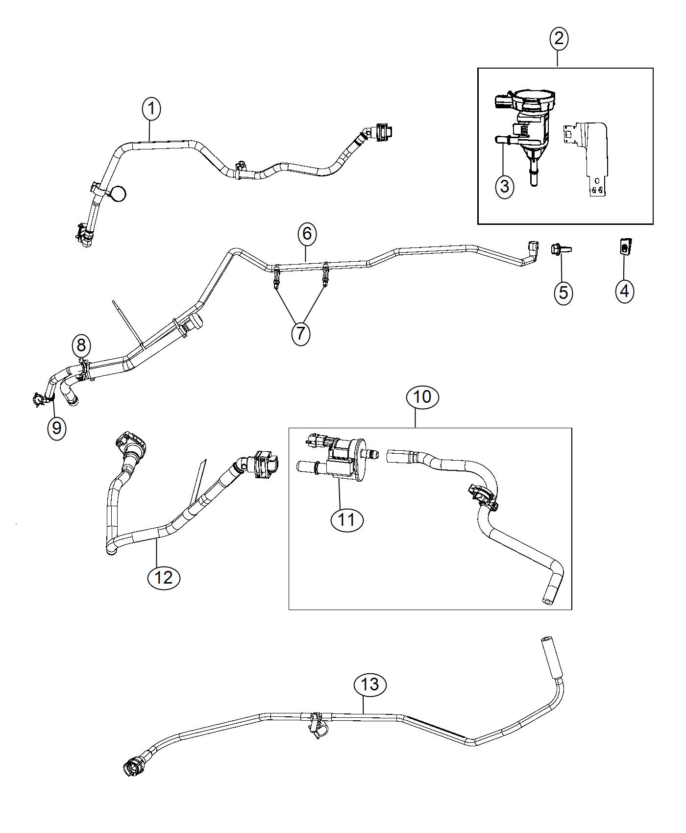 Diagram Emission Control Vacuum Harness. for your 2019 Dodge Challenger   