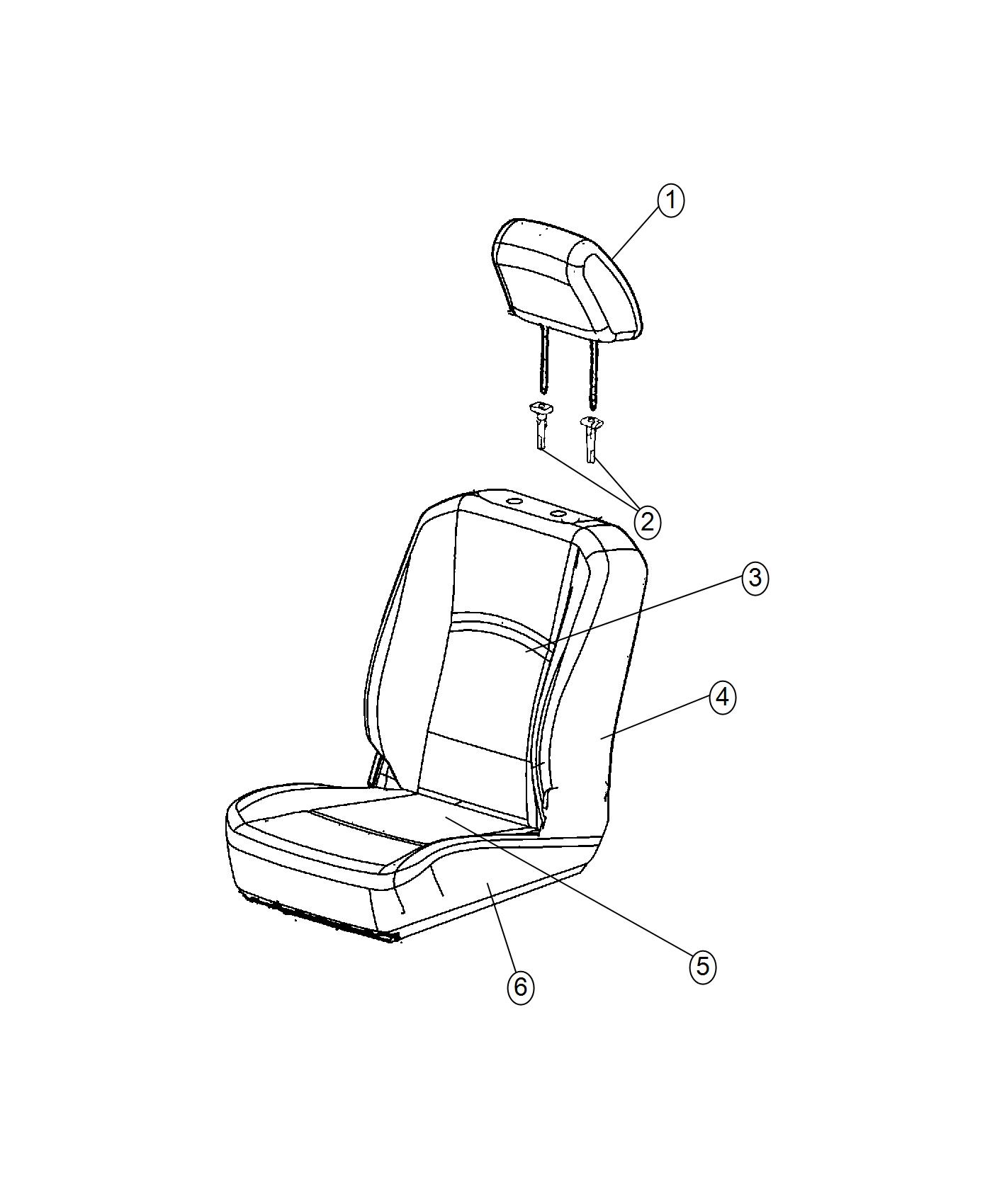 Diagram Front Seat - Bucket/Split. for your 2003 Chrysler 300  M 