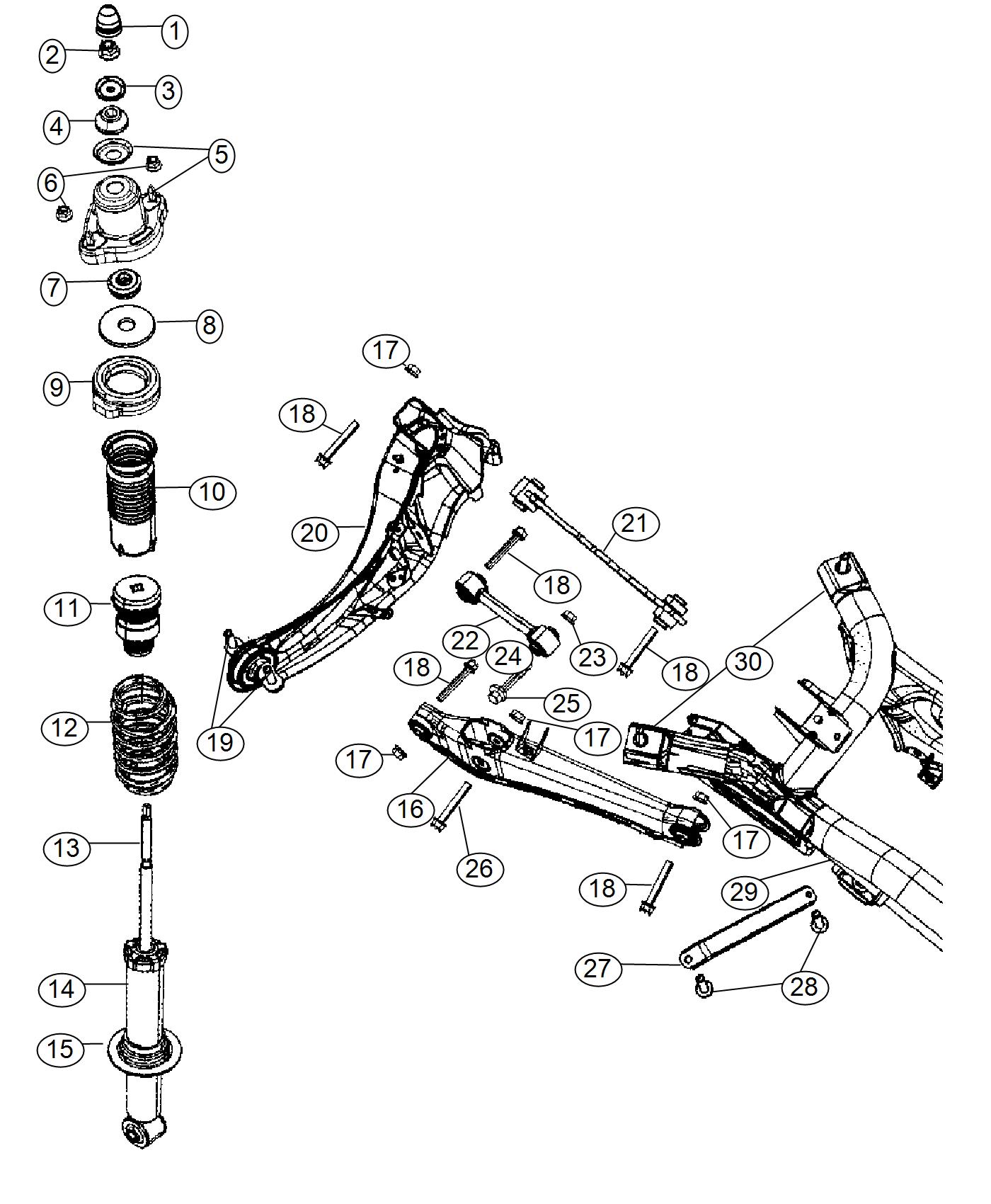 Diagram Suspension, Rear. for your Jeep Patriot  